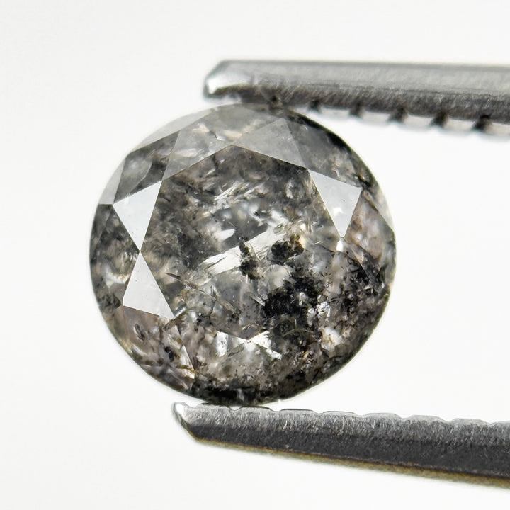 0.96 Ct Round Brilliant Cut Grey Natural Galaxy Diamond
