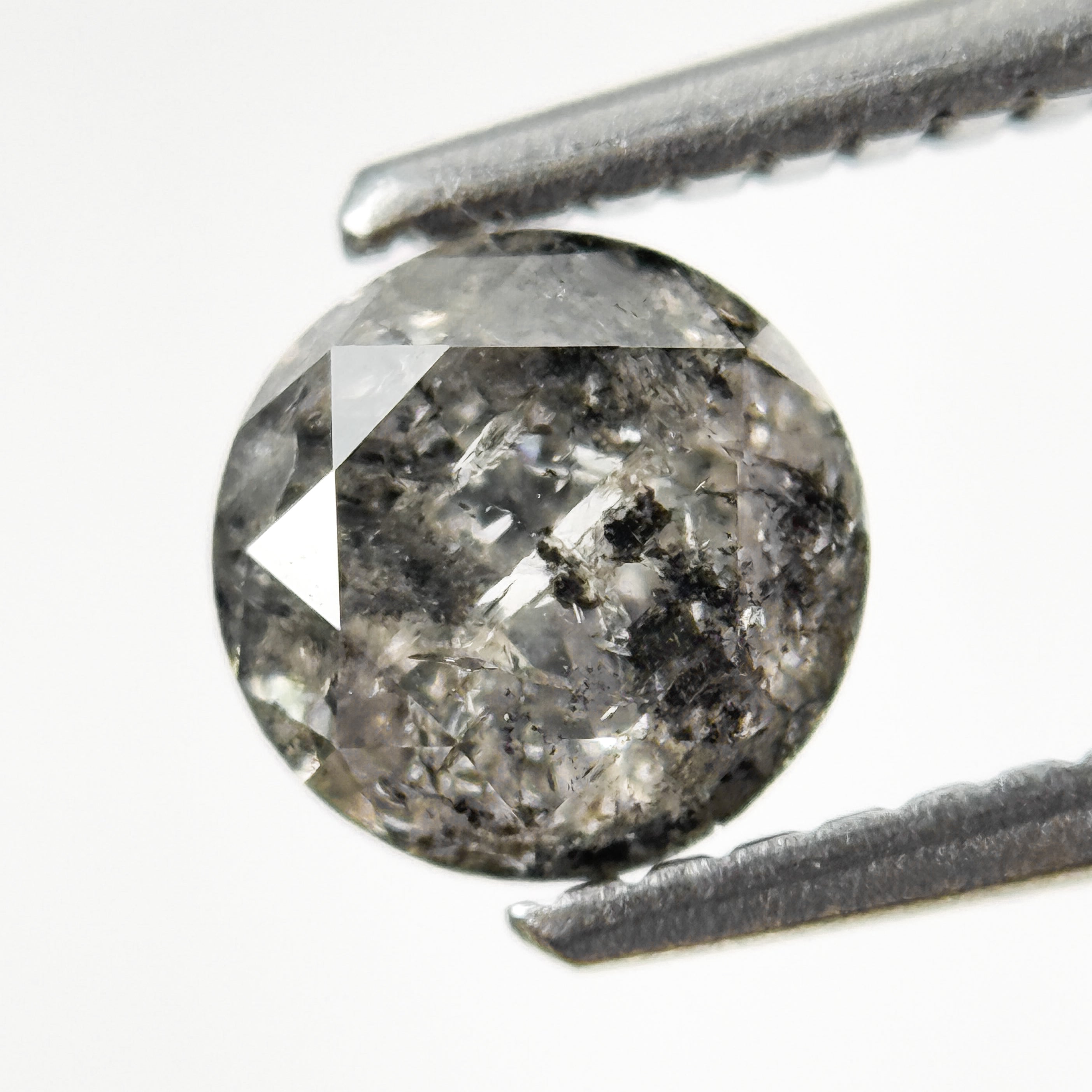 0.96 Ct Round Brilliant Cut Grey Natural Galaxy Diamond