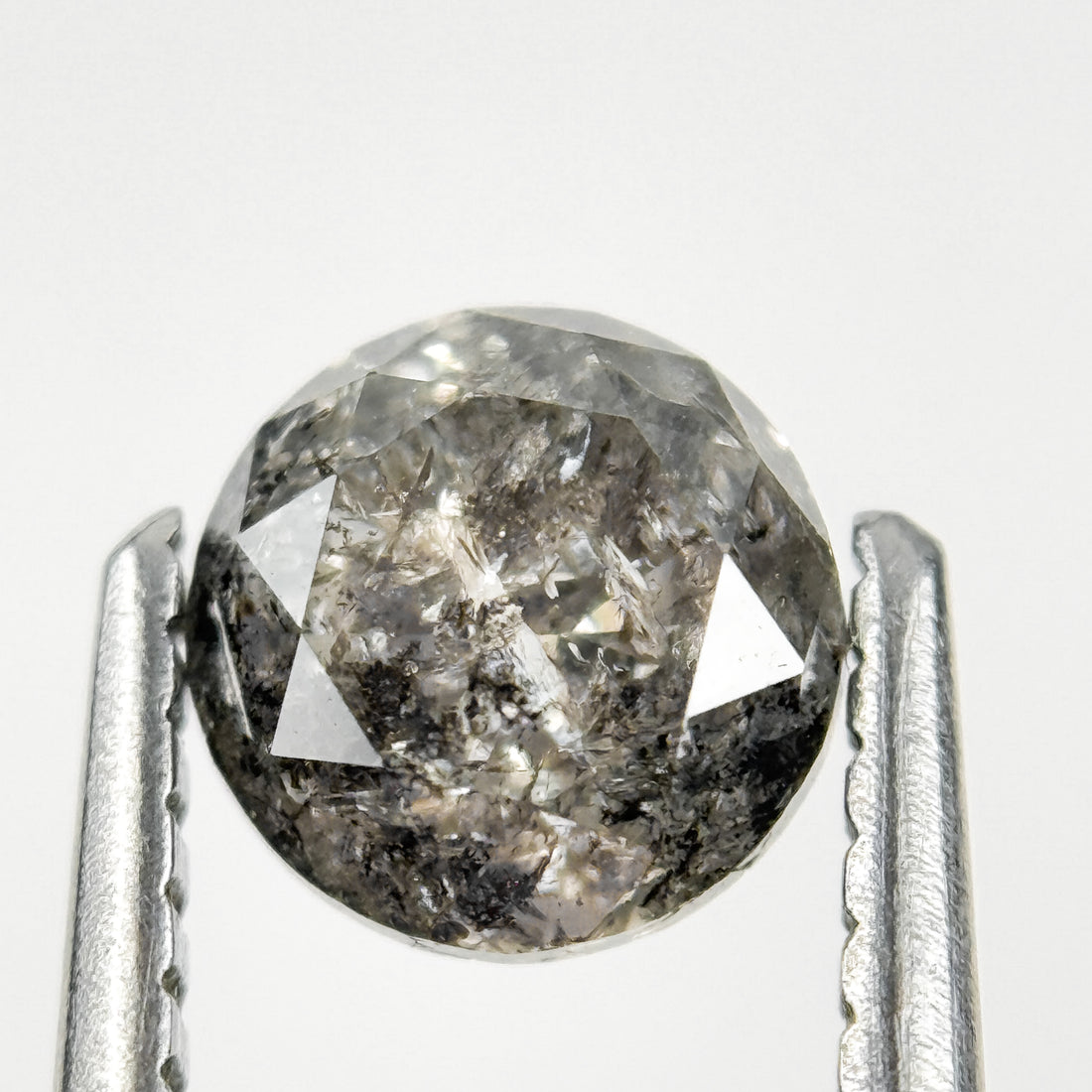 0.96 Ct Round Brilliant Cut Grey Natural Galaxy Diamond