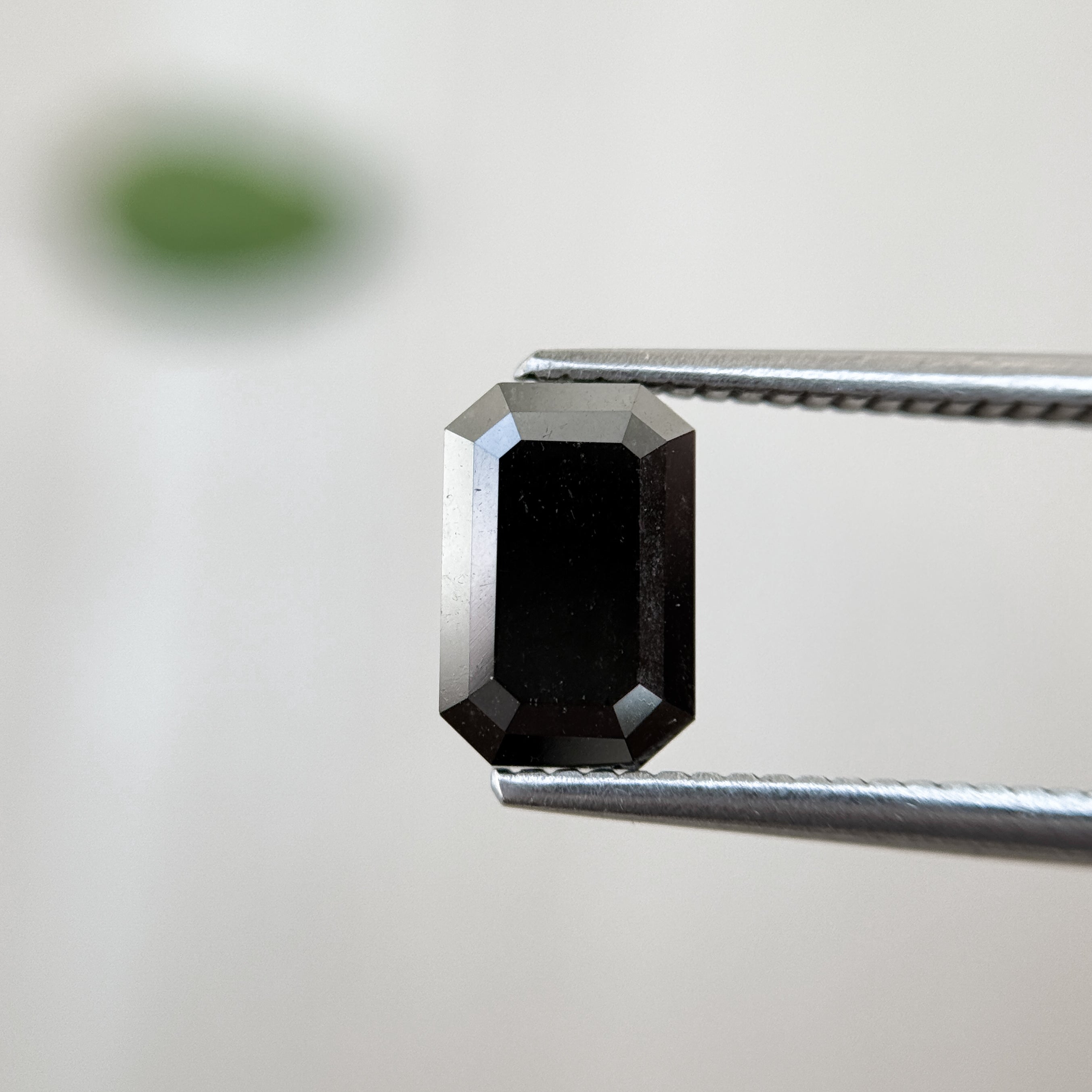 2.24 Ct Emerald Rose Cut Black Natural Salt and Pepper Diamond