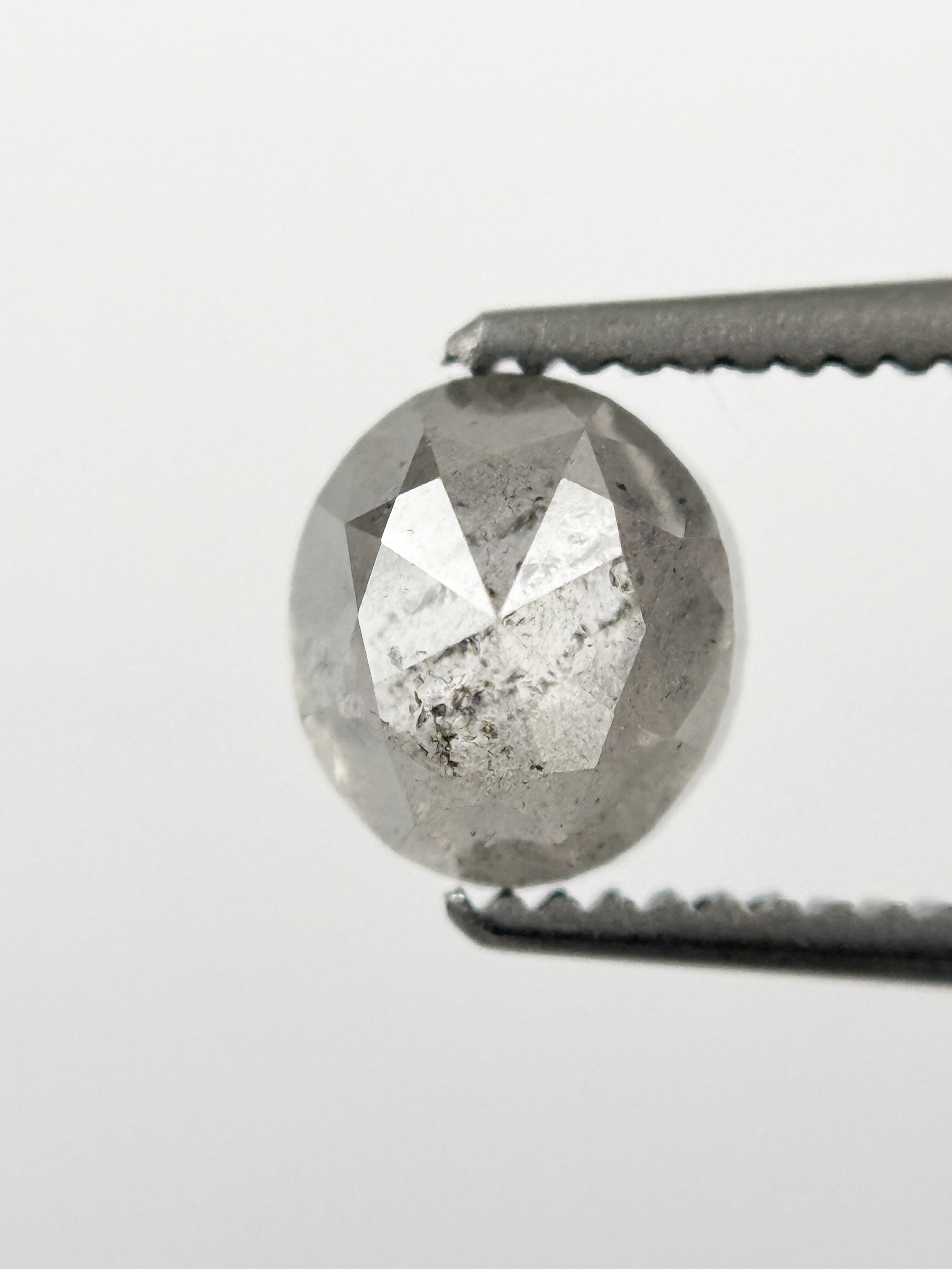 1.30 Ct Oval Rose Cut Milky White Natural Galaxy Diamond