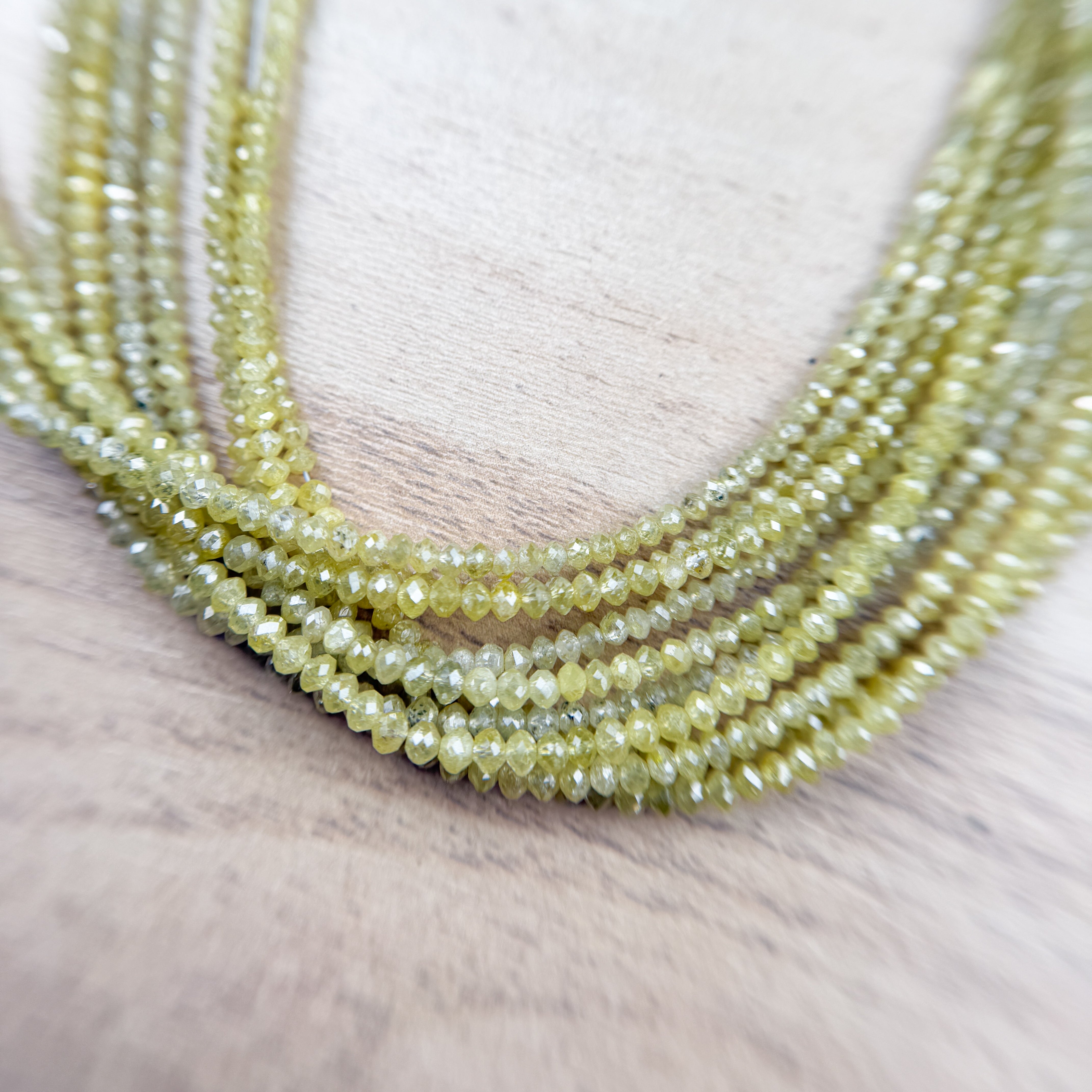 2 to 2.5 MM Round Beads Rose Cut Light Yellow Natural Fancy Diamond