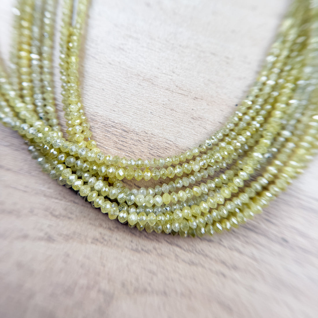 2 to 2.5 MM Round Beads Rose Cut Light Yellow Natural Fancy Diamond