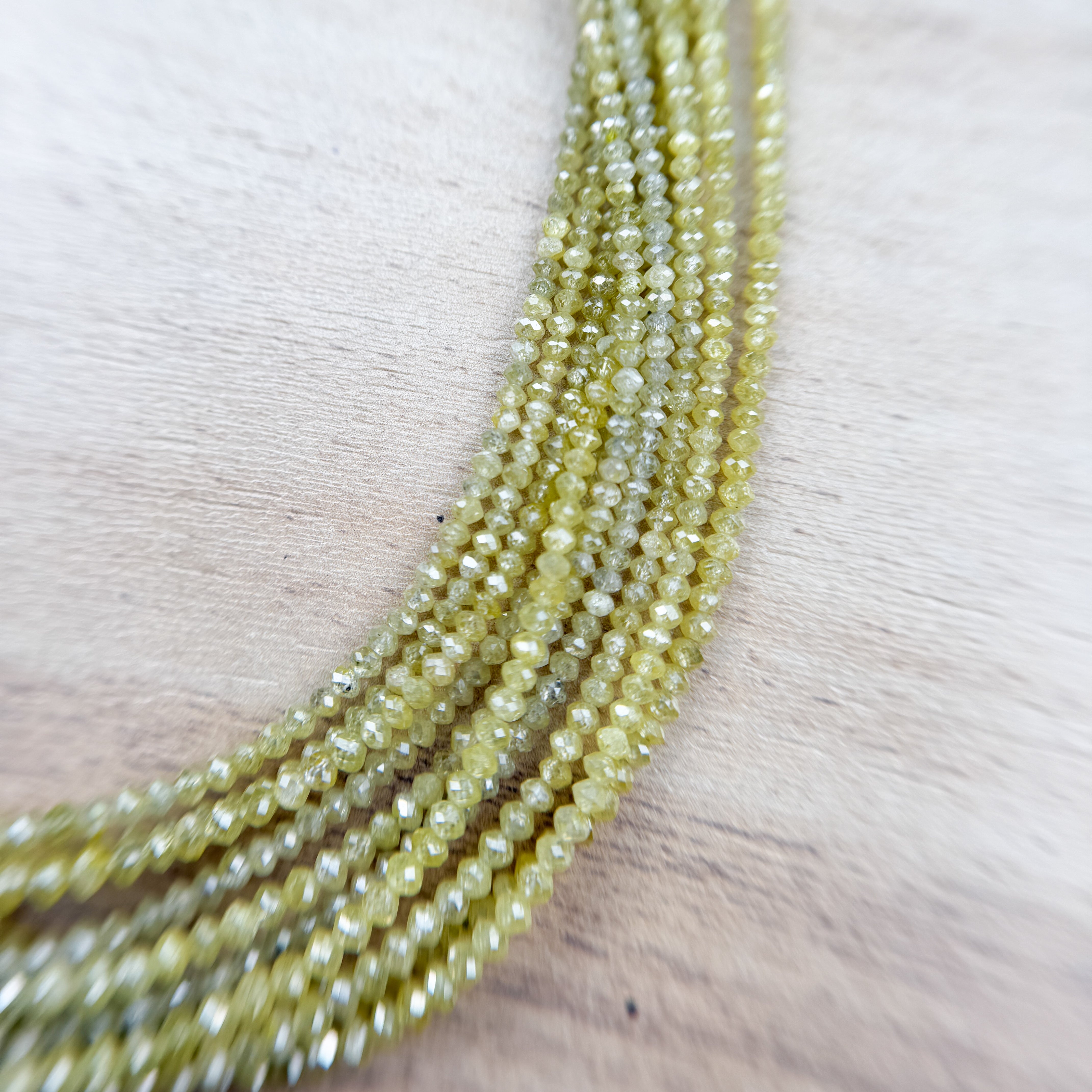 2 to 2.5 MM Round Beads Rose Cut Light Yellow Natural Fancy Diamond