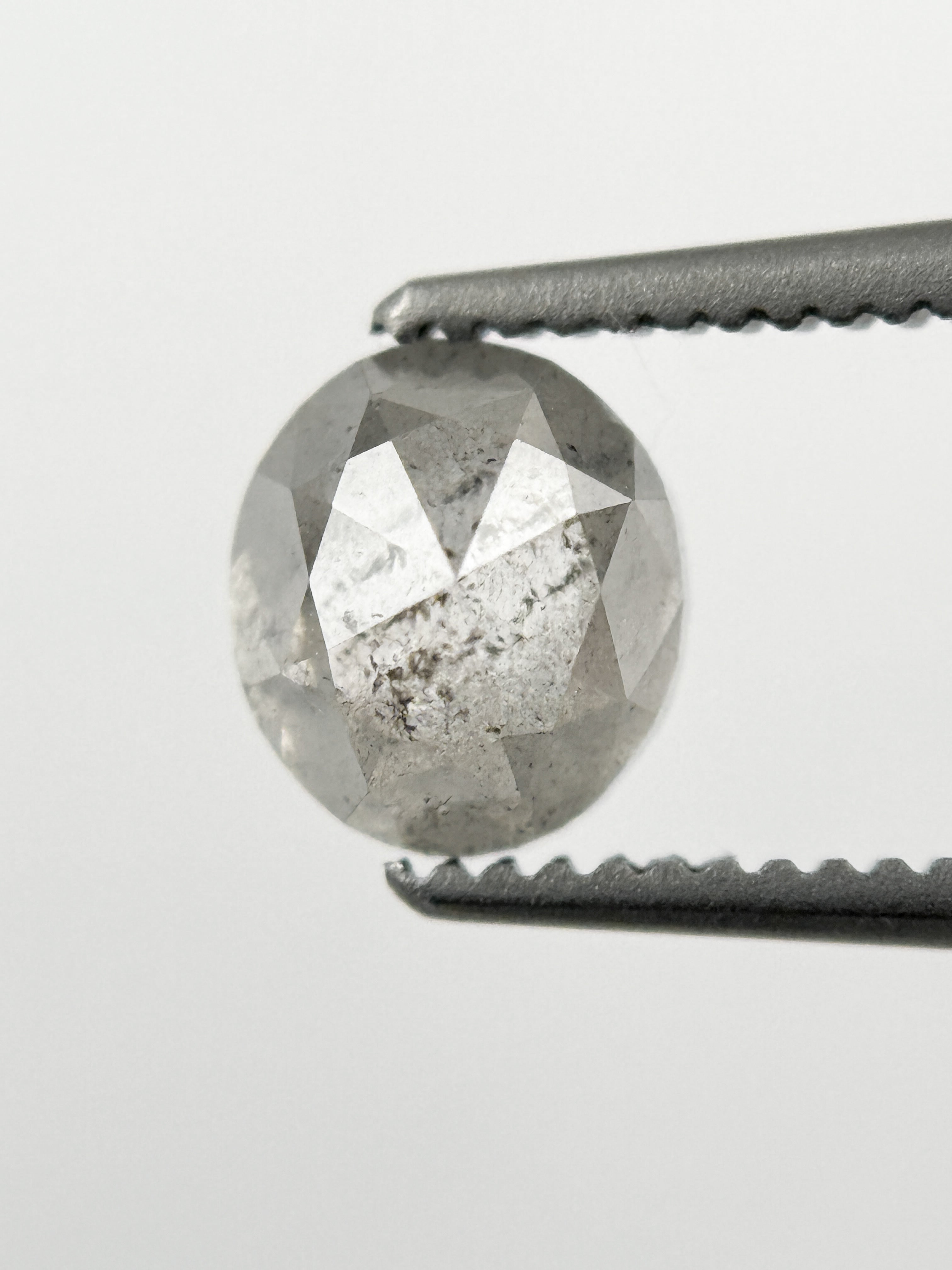 1.30 Ct Oval Rose Cut Milky White Natural Galaxy Diamond