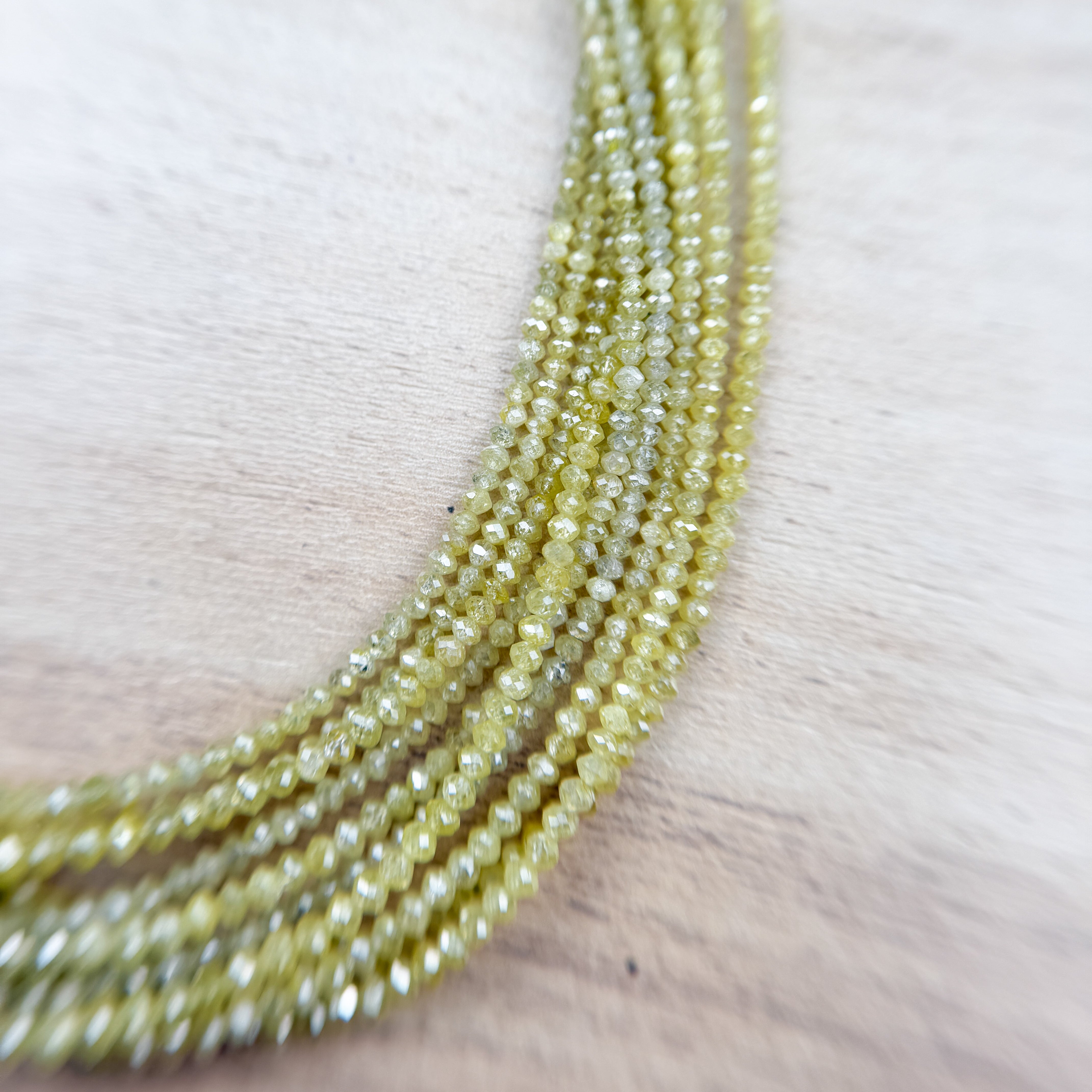 2 to 2.5 MM Round Beads Rose Cut Light Yellow Natural Fancy Diamond
