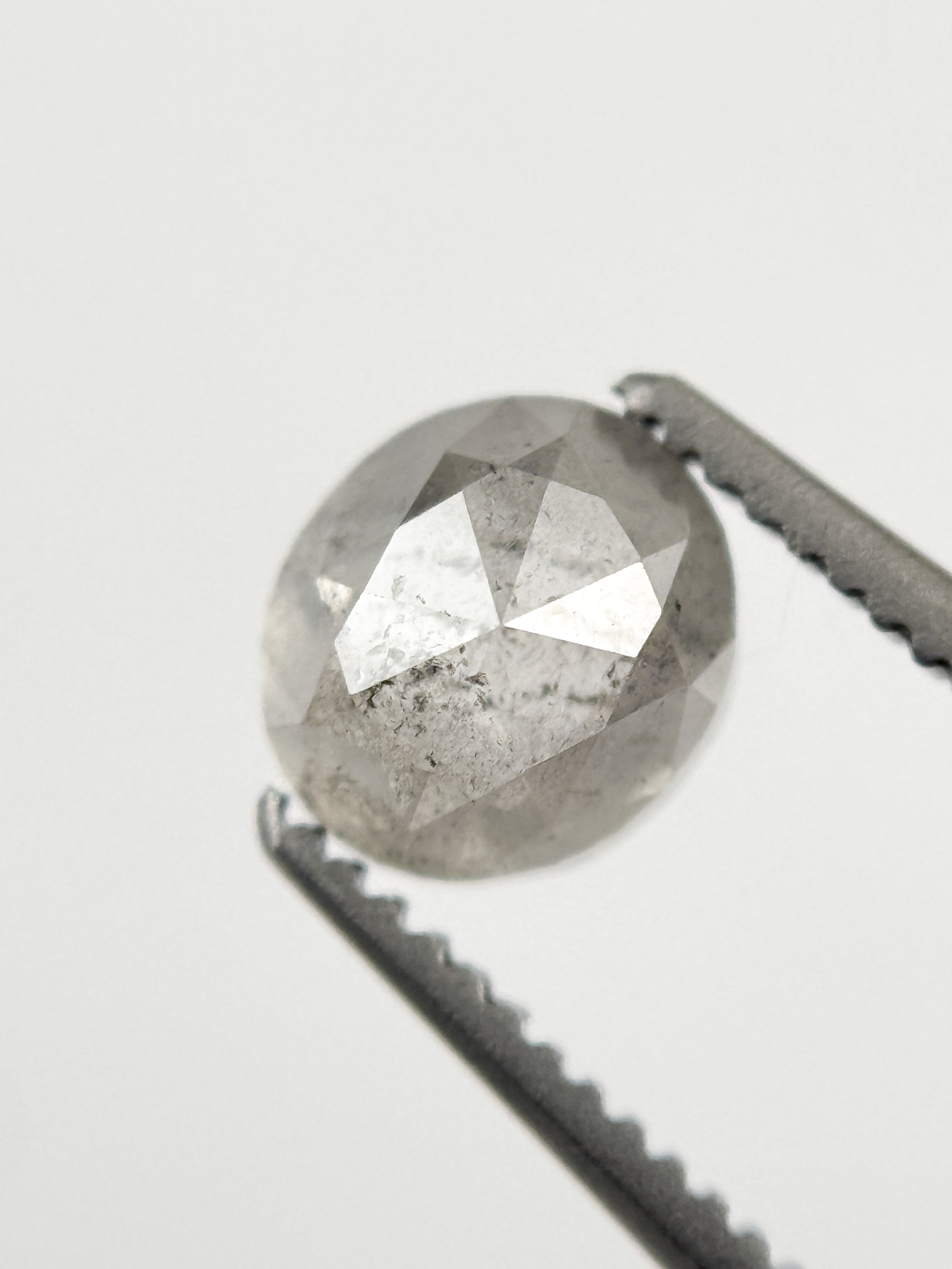 1.30 Ct Oval Rose Cut Milky White Natural Galaxy Diamond
