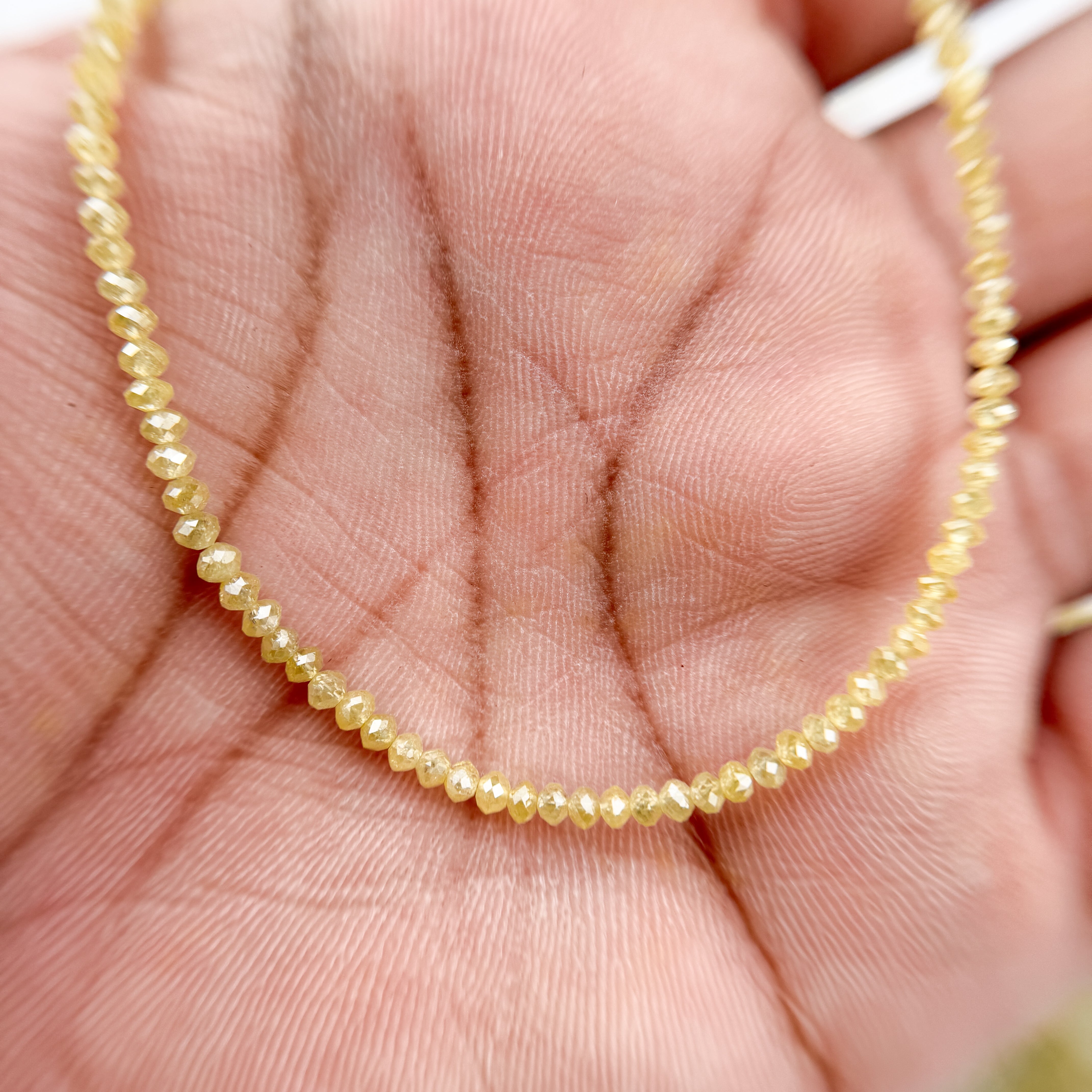 2 to 2.5 MM Round Beads Rose Cut Light Yellow Natural Fancy Diamond