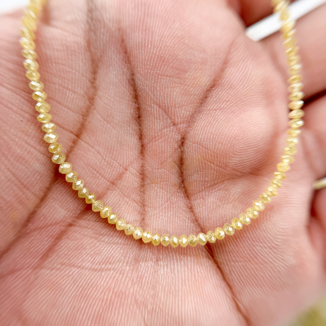 2 to 2.5 MM Round Beads Rose Cut Light Yellow Natural Fancy Diamond