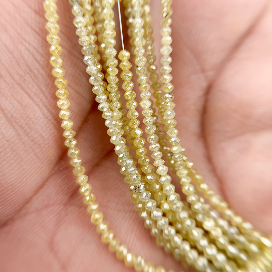 2 to 2.5 MM Round Beads Rose Cut Light Yellow Natural Fancy Diamond