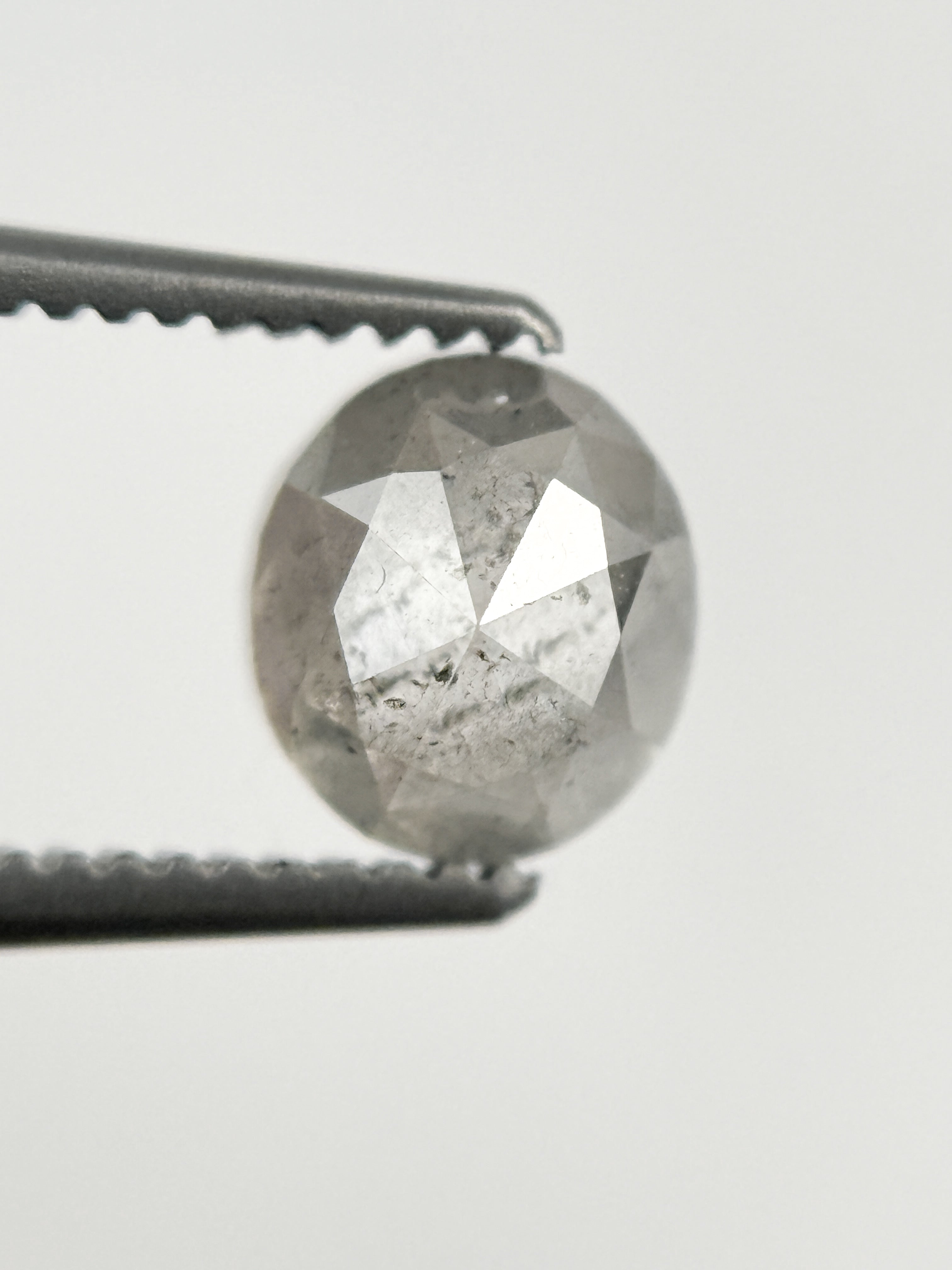 1.30 Ct Oval Rose Cut Milky White Natural Galaxy Diamond