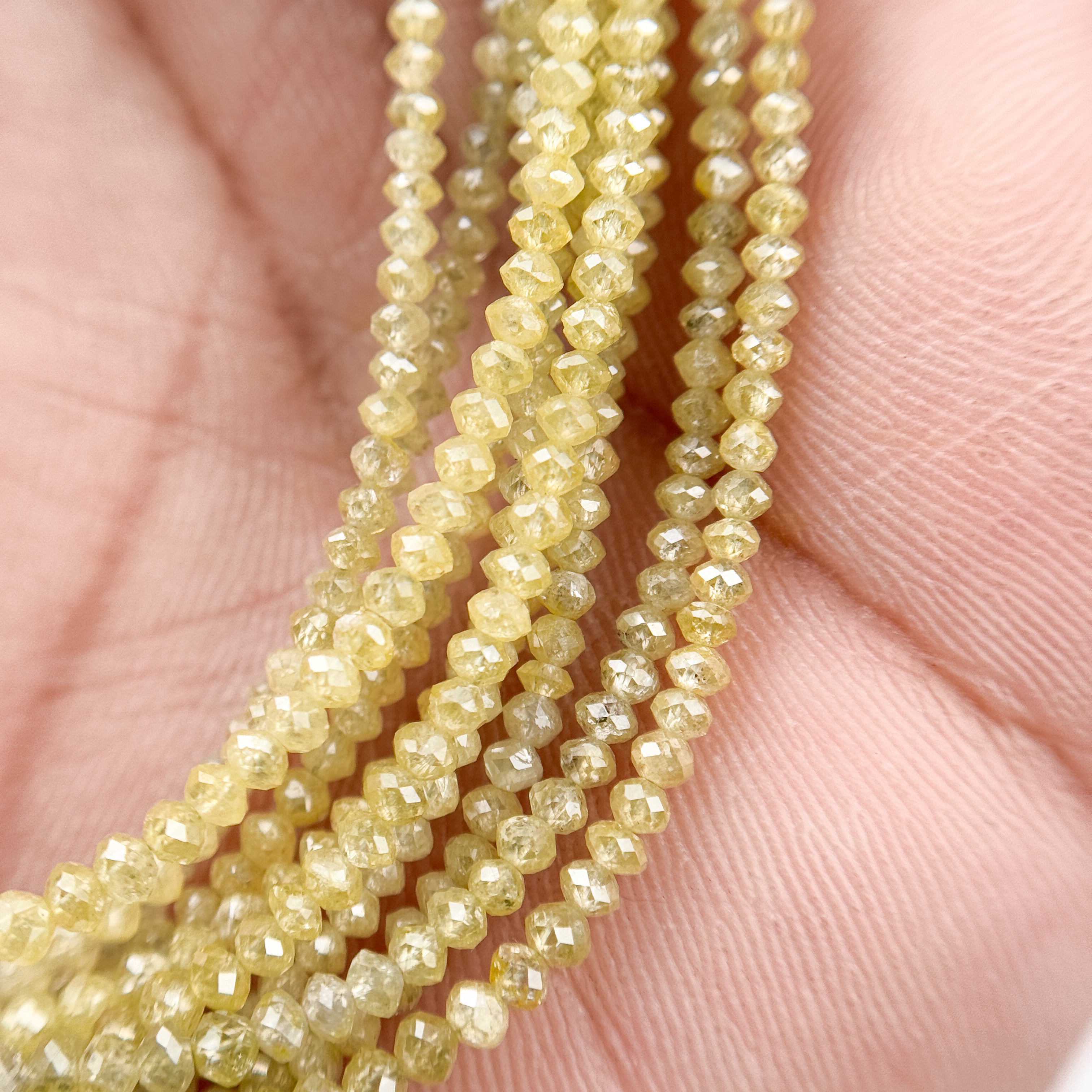 2 to 2.5 MM Round Beads Rose Cut Light Yellow Natural Fancy Diamond