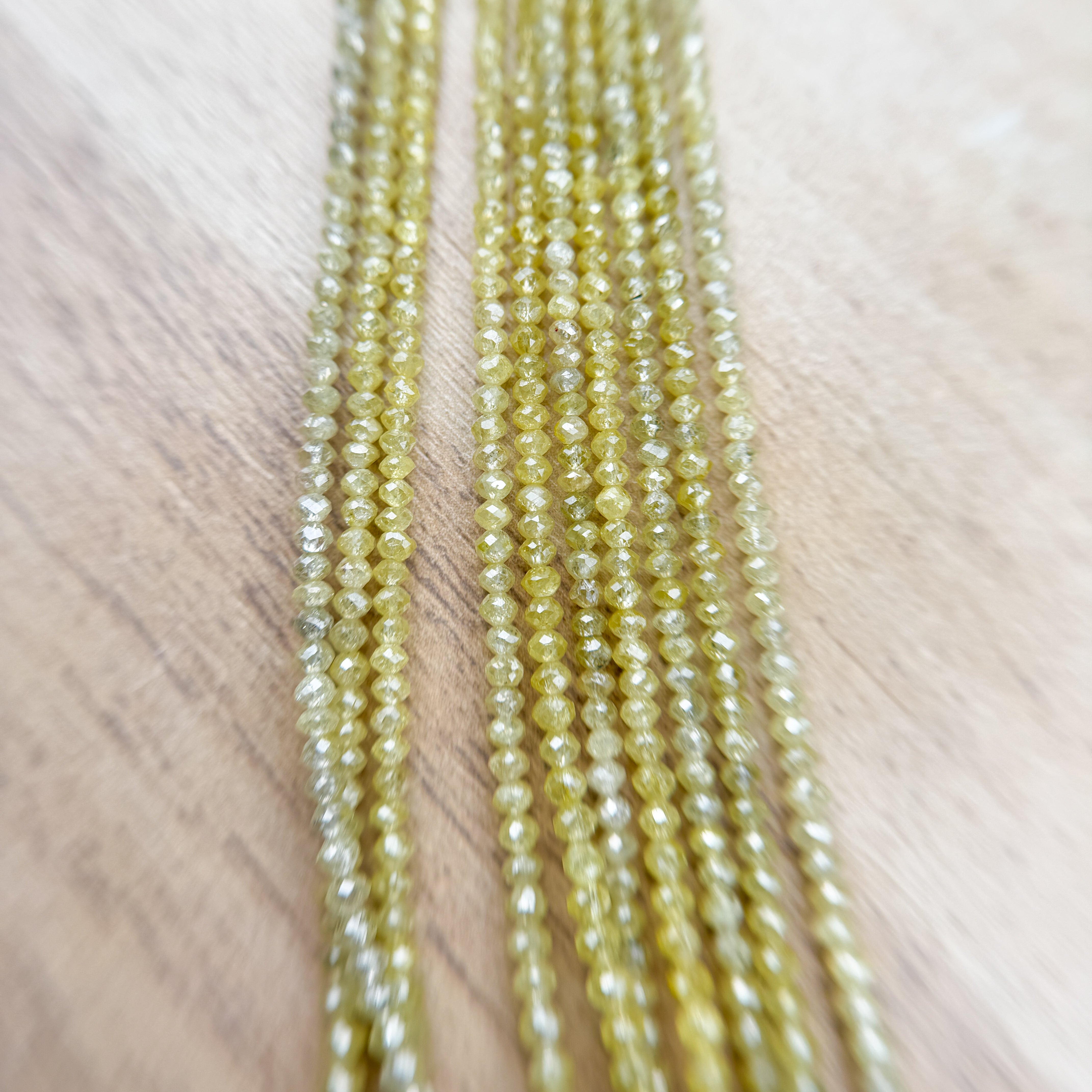 2 to 2.5 MM Round Beads Rose Cut Light Yellow Natural Fancy Diamond
