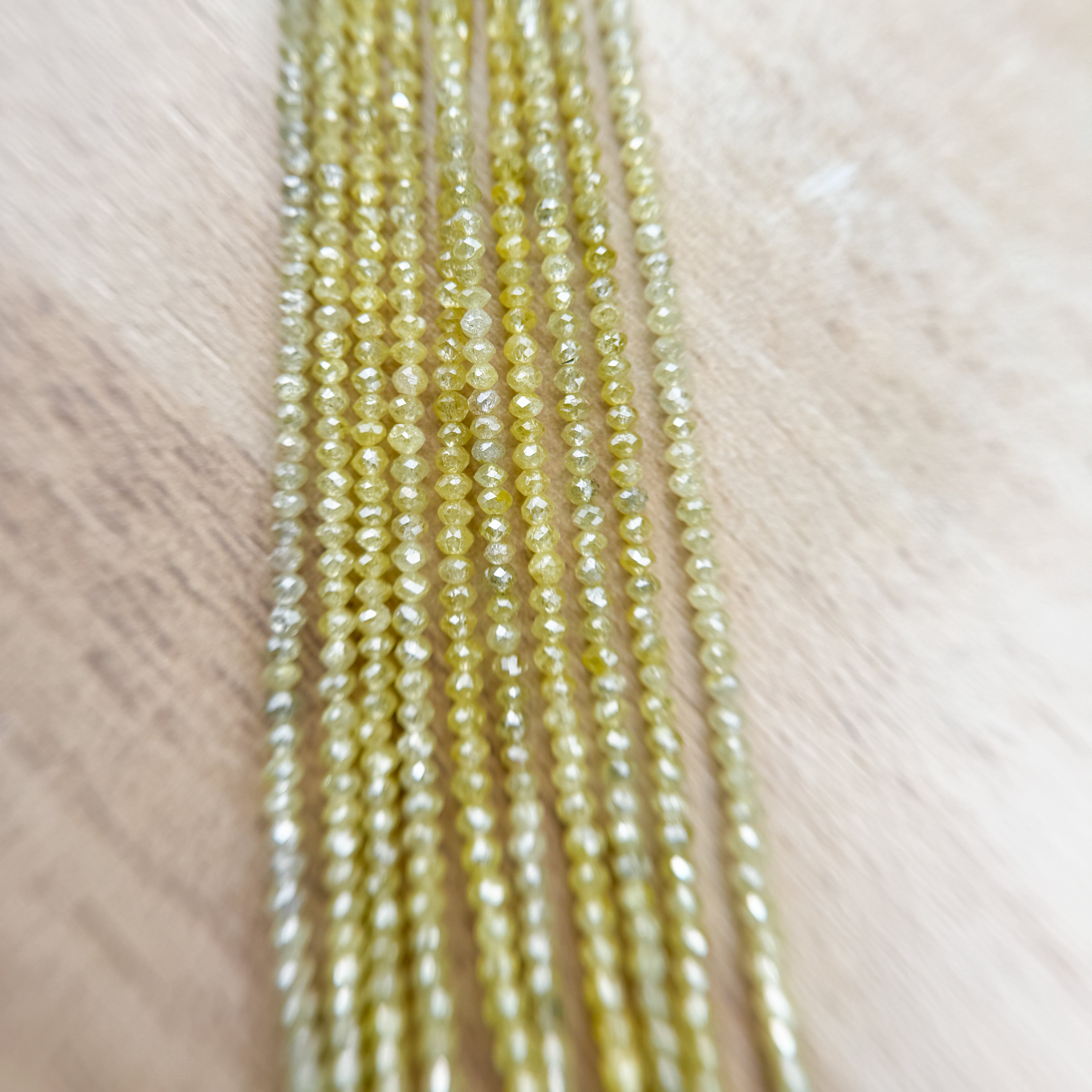 2 to 2.5 MM Round Beads Rose Cut Light Yellow Natural Fancy Diamond