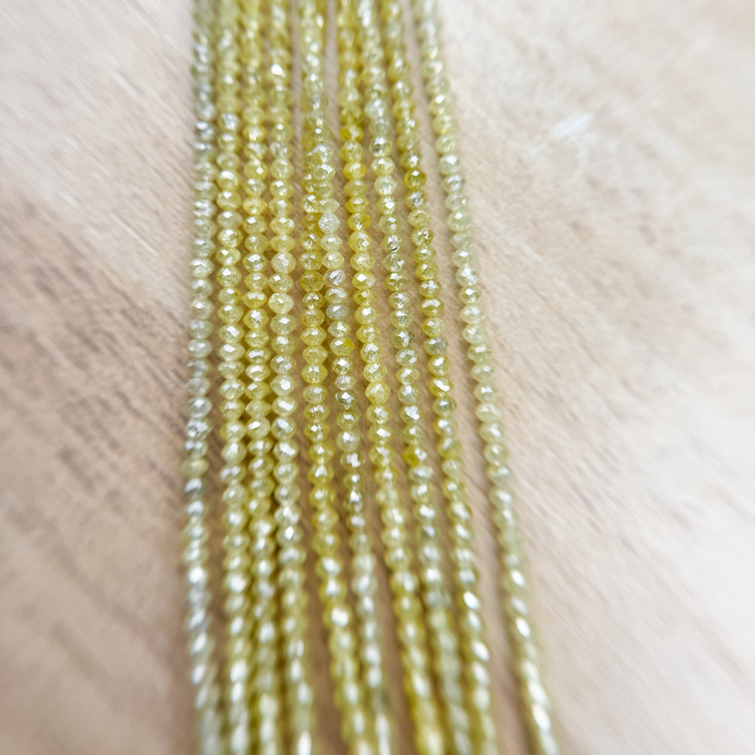 2 to 2.5 MM Round Beads Rose Cut Light Yellow Natural Fancy Diamond