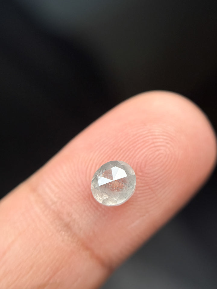 1.30 Ct Oval Rose Cut Milky White Natural Galaxy Diamond