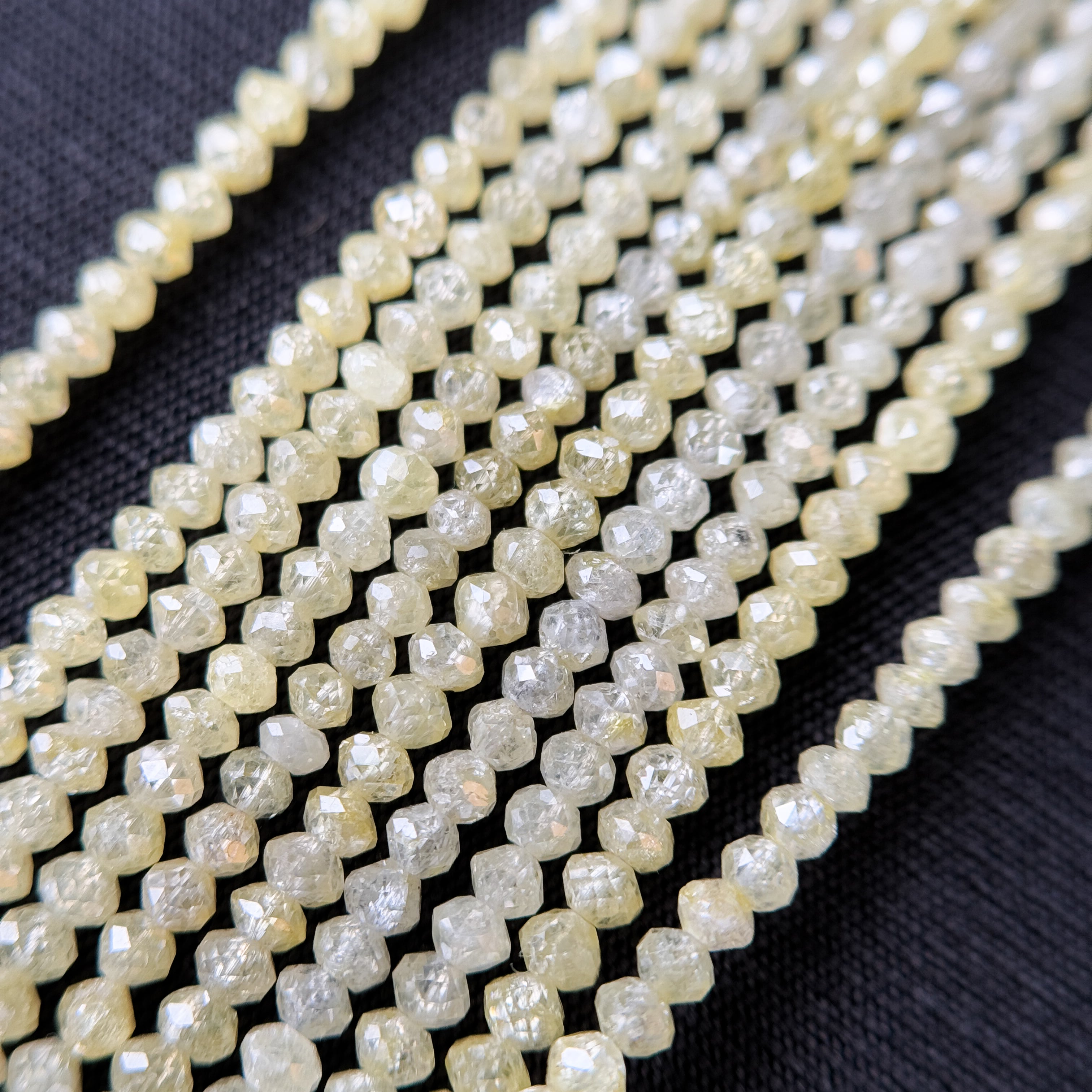 2 to 2.5 MM Round Beads Rose Cut White Natural Fancy Diamond