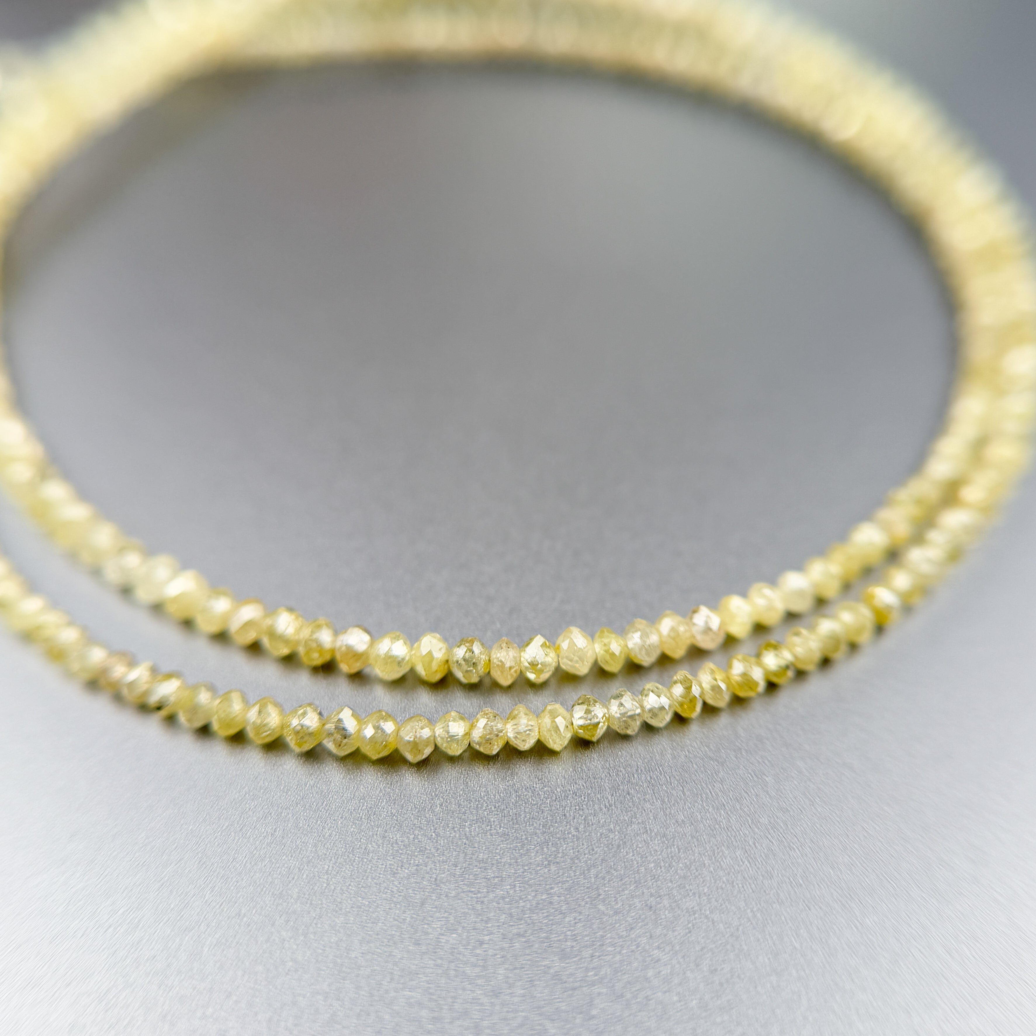 2.5 MM Round Beads Rose Cut Light Yellow Natural Polished Diamond