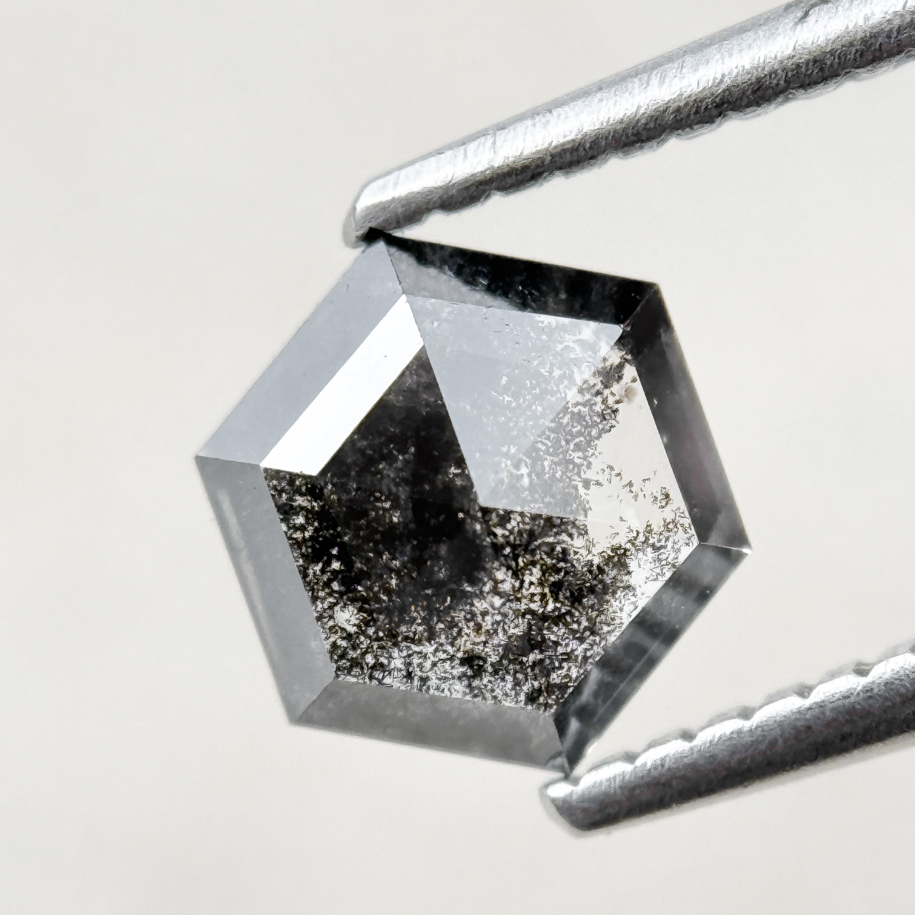 1.26 Ct Hexagon Rose Cut Grey Natural Fancy Diamond
