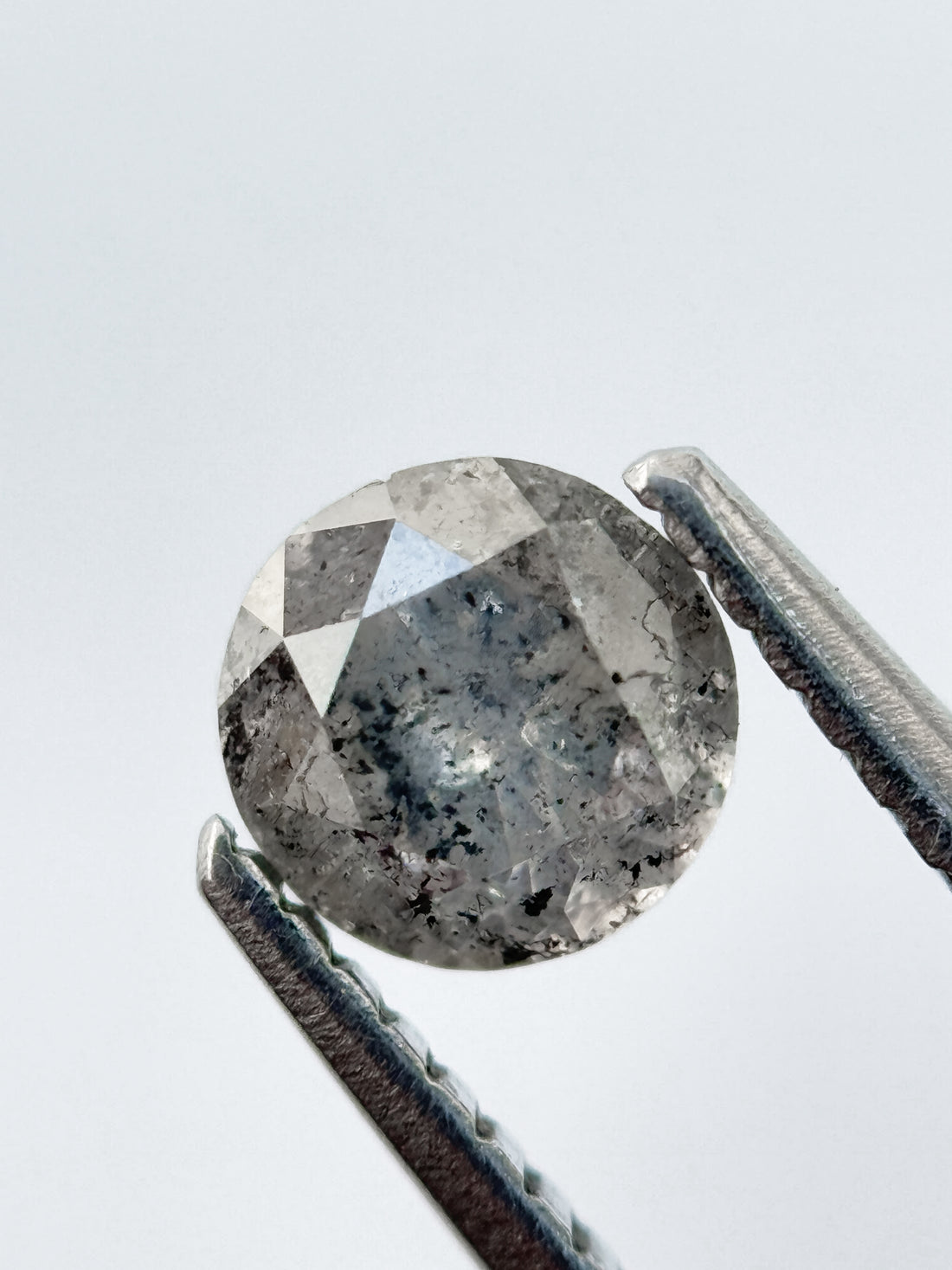 0.78 Ct Round Brilliant Cut Grey Natural Salt and Pepper Diamond