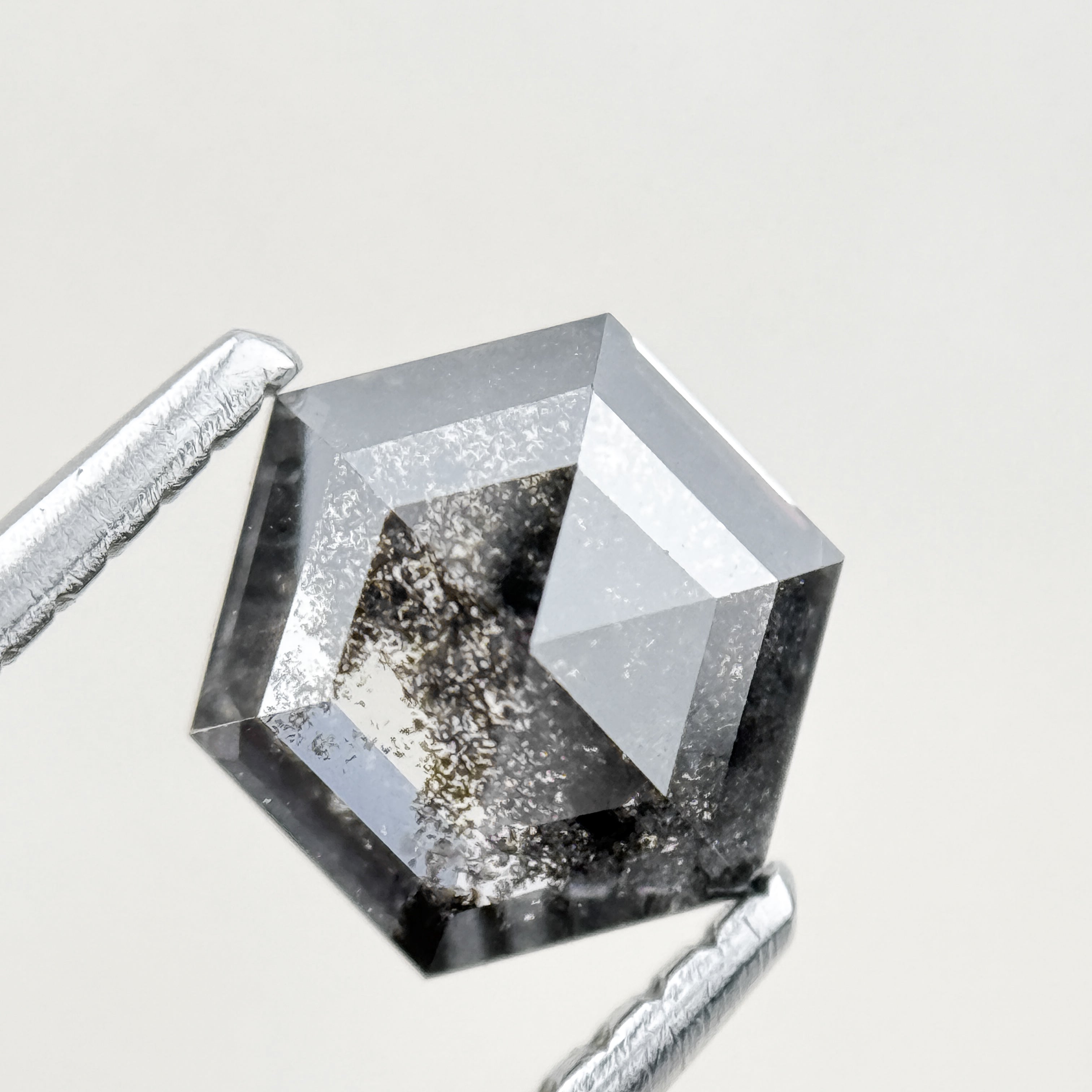 1.26 Ct Hexagon Rose Cut Grey Natural Fancy Diamond