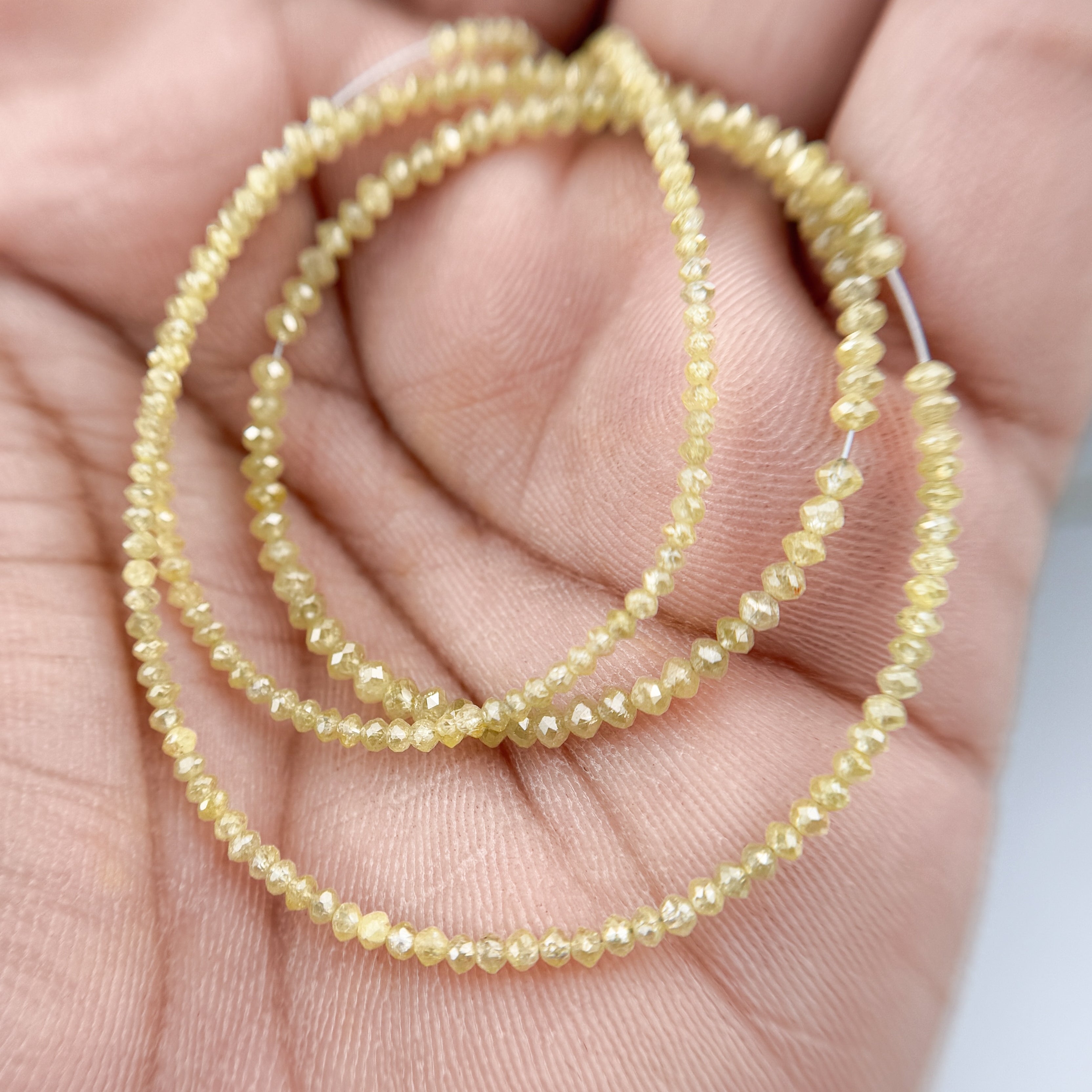 2.5 MM Round Beads Rose Cut Light Yellow Natural Polished Diamond