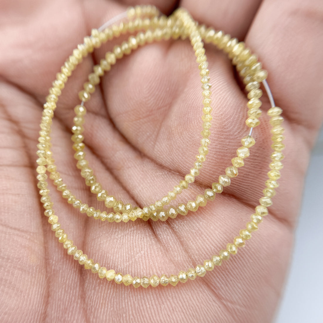 2.5 MM Round Beads Rose Cut Light Yellow Natural Polished Diamond