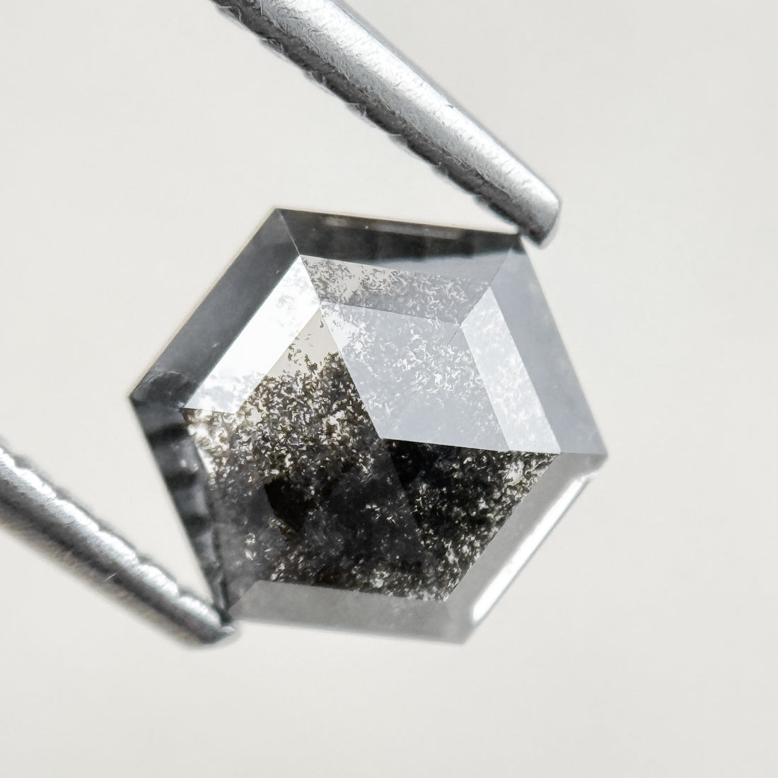 1.26 Ct Hexagon Rose Cut Grey Natural Fancy Diamond