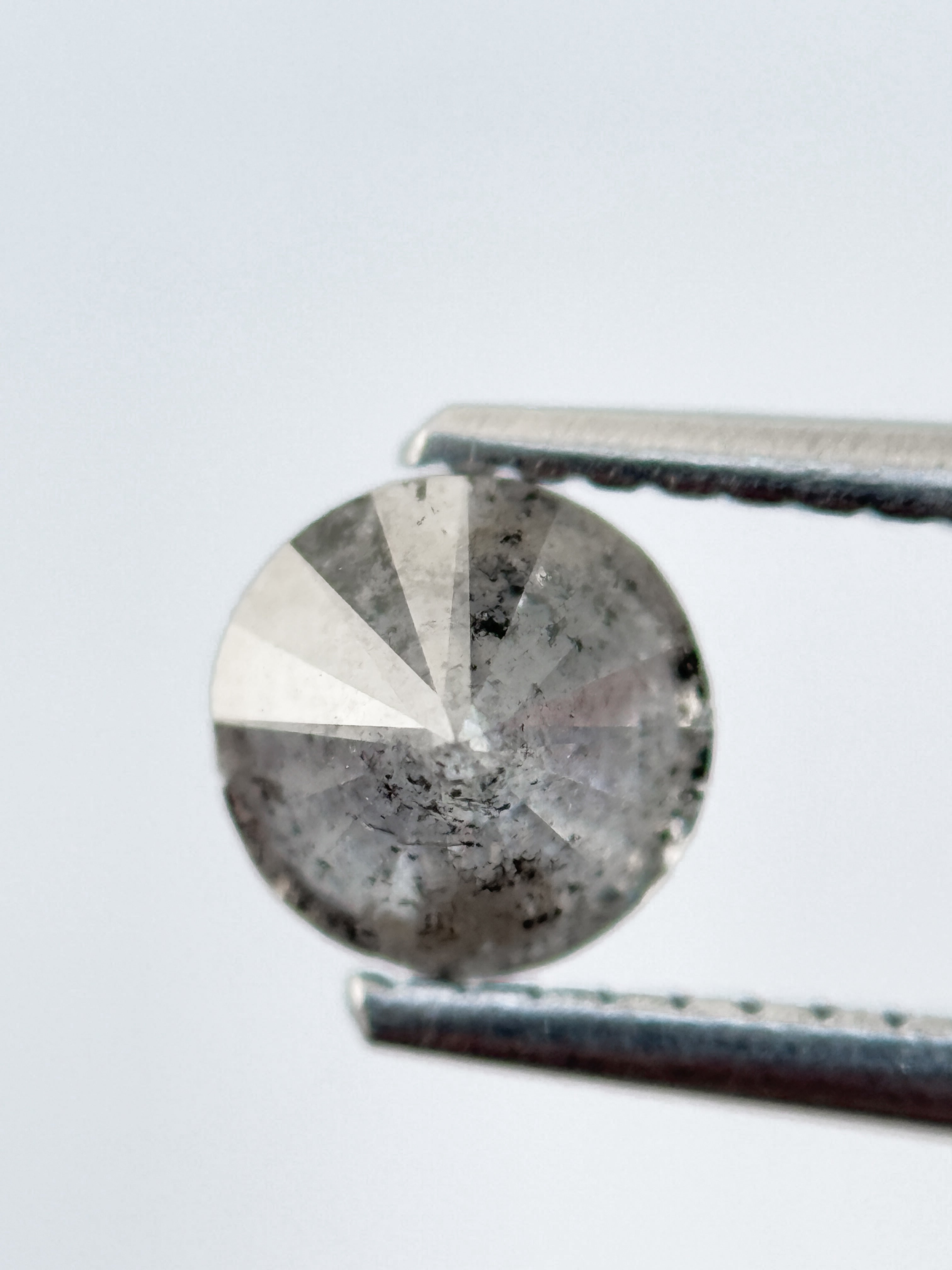 0.78 Ct Round Brilliant Cut Grey Natural Salt and Pepper Diamond