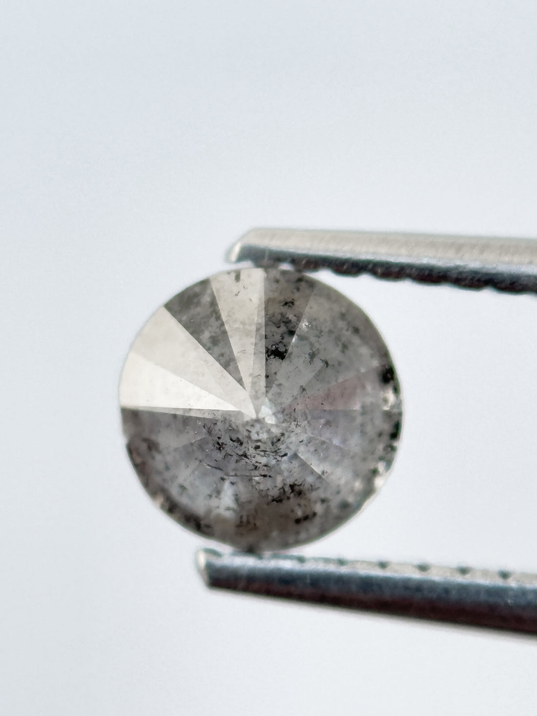 0.78 Ct Round Brilliant Cut Grey Natural Salt and Pepper Diamond