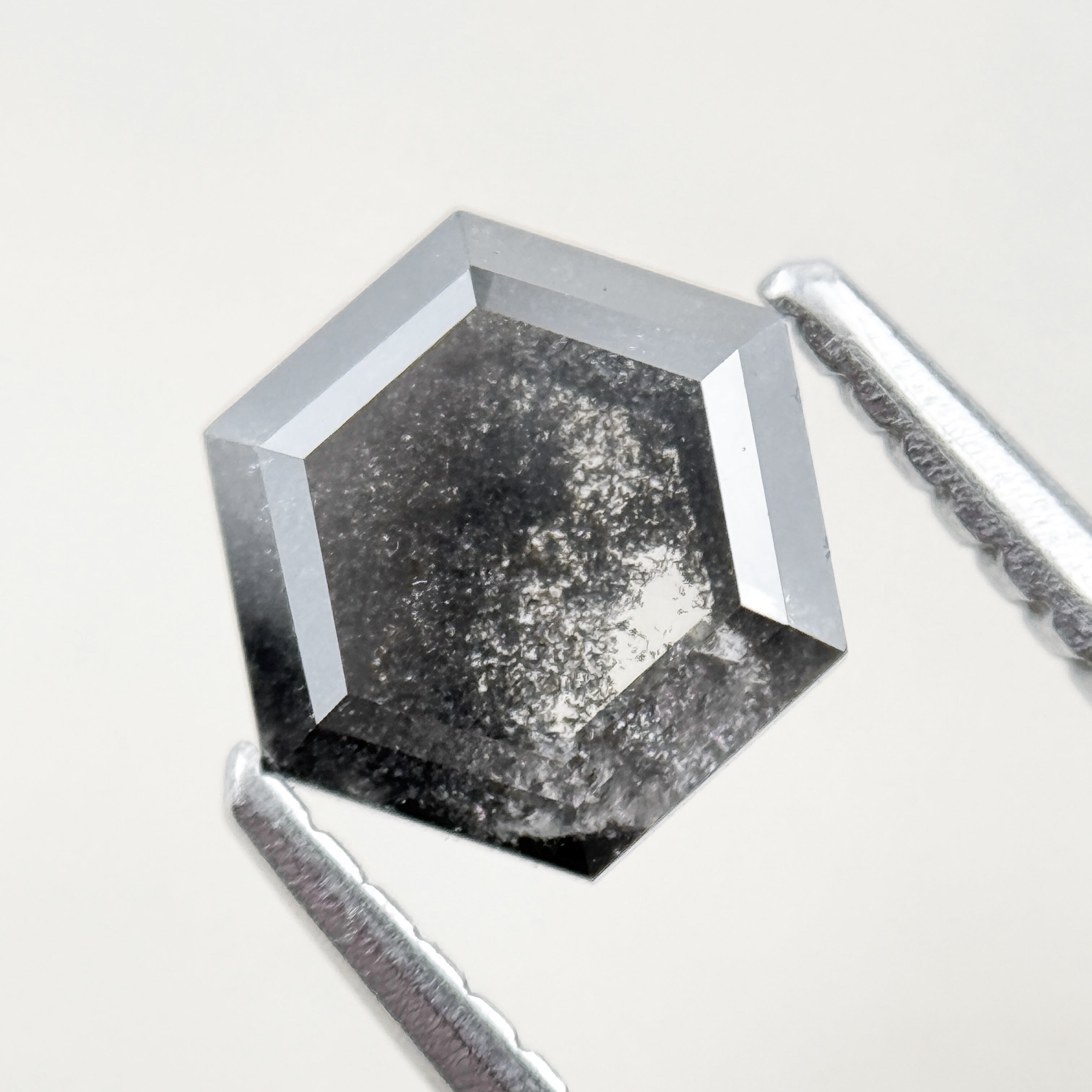 1.26 Ct Hexagon Rose Cut Grey Natural Fancy Diamond