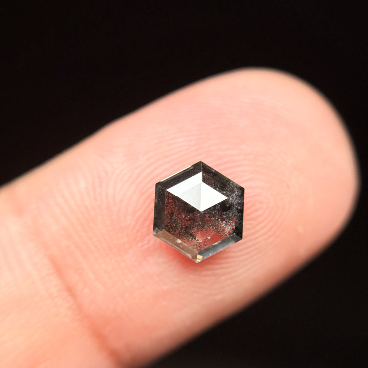 1.26 Ct Hexagon Rose Cut Grey Natural Fancy Diamond