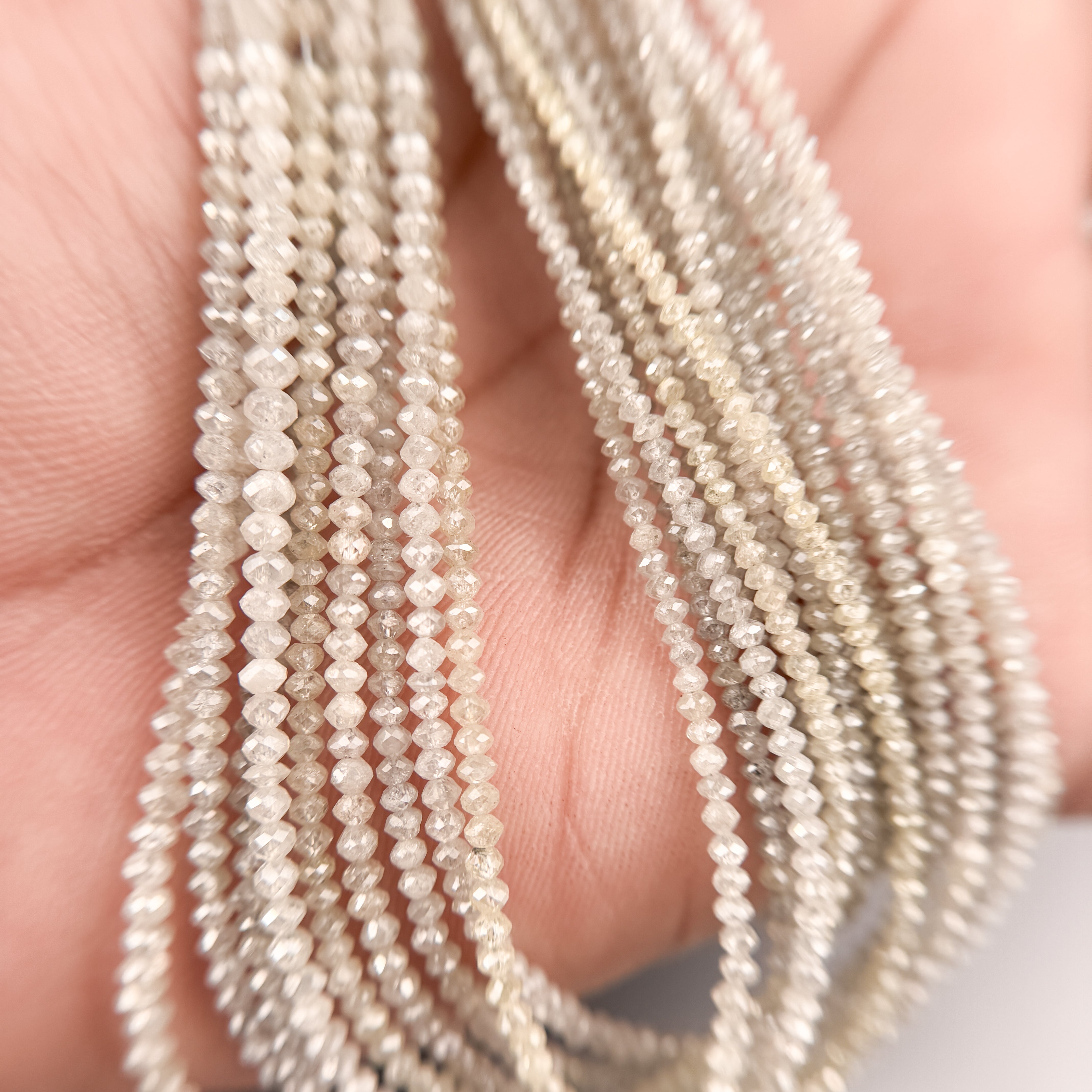 3 to 4 MM Round Beads Rose Cut Light White Natural Polished Diamond