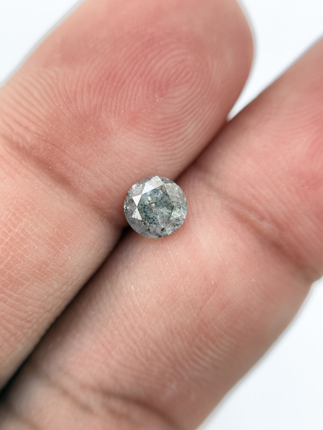 0.78 Ct Round Brilliant Cut Grey Natural Salt and Pepper Diamond