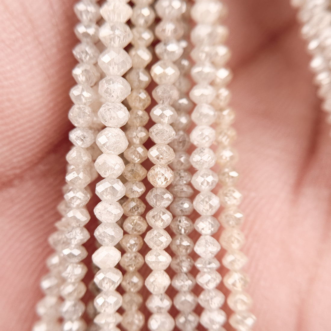 3 to 4 MM Round Beads Rose Cut Light White Natural Polished Diamond