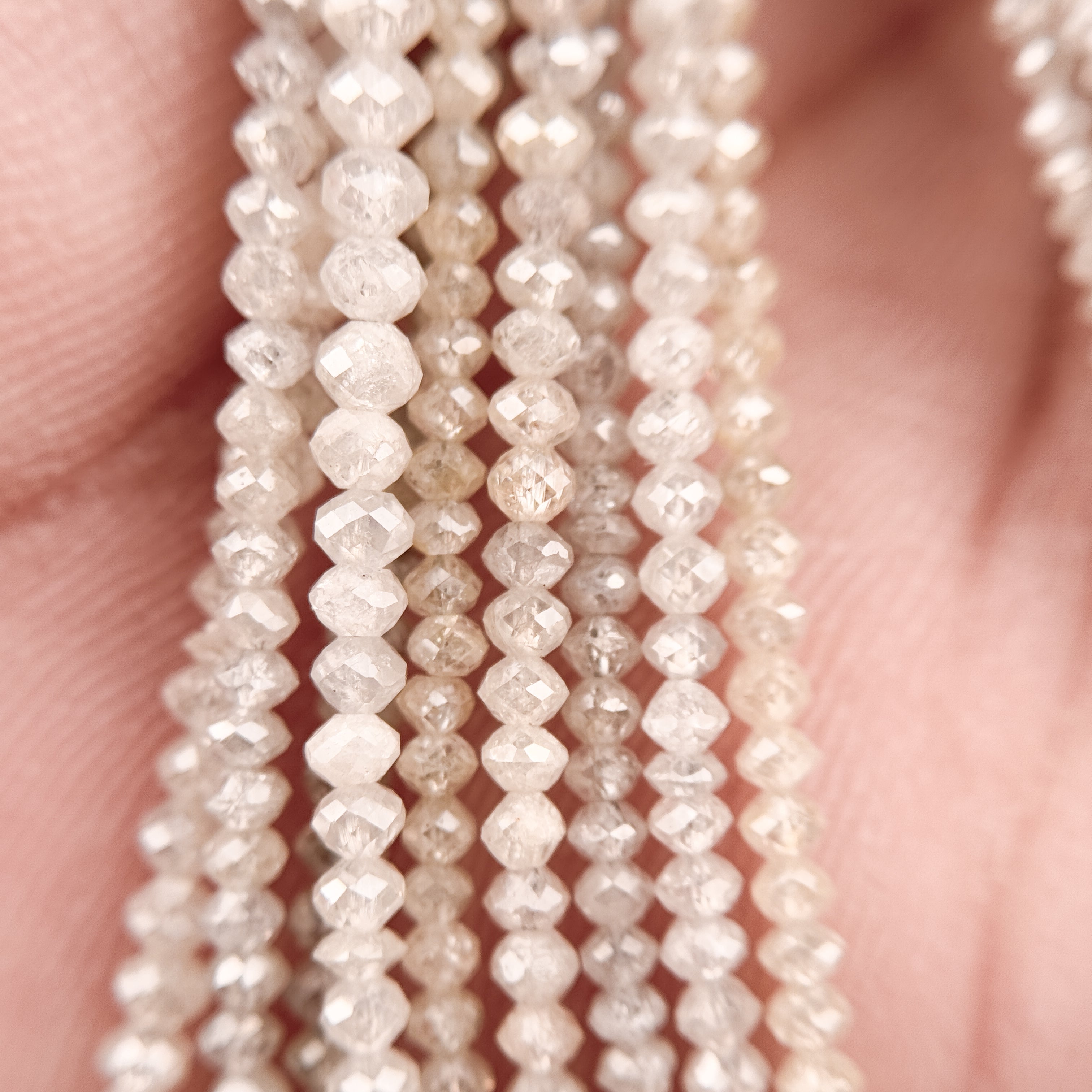 3 to 4 MM Round Beads Rose Cut Light White Natural Polished Diamond
