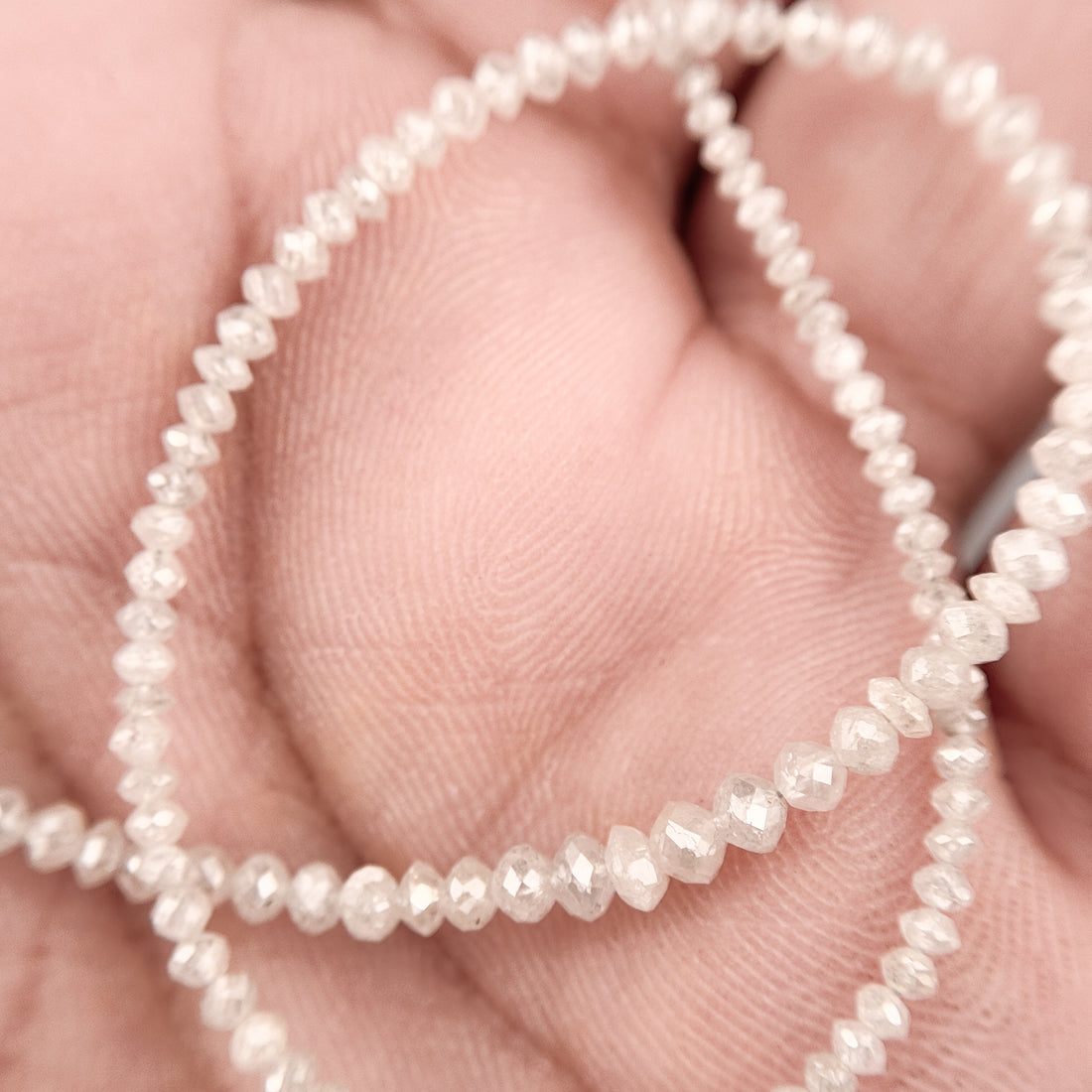 3 to 4 MM Round Beads Rose Cut Light White Natural Polished Diamond
