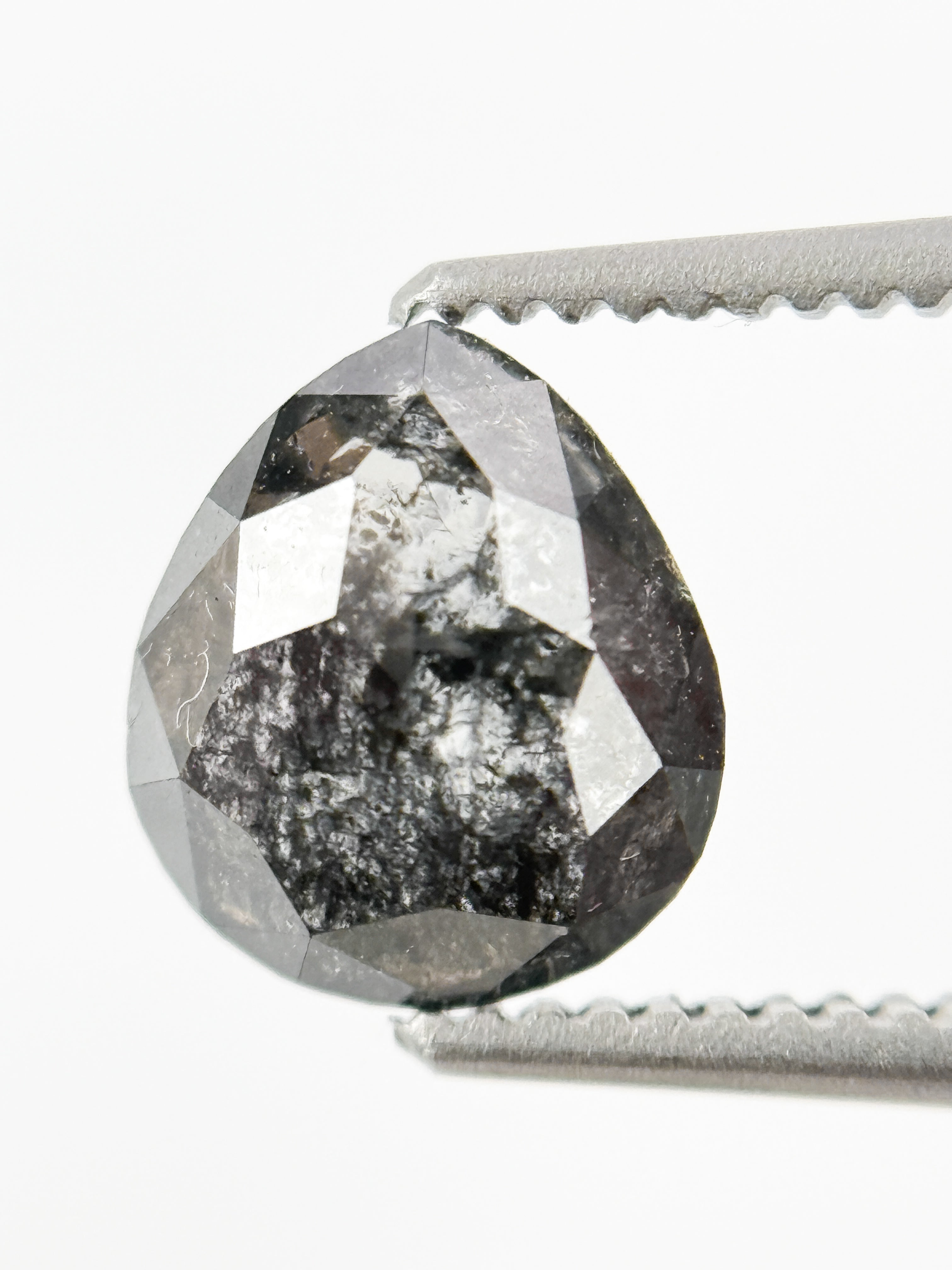 1.21 Ct Pear Rose Cut Grey Natural Fancy Diamond