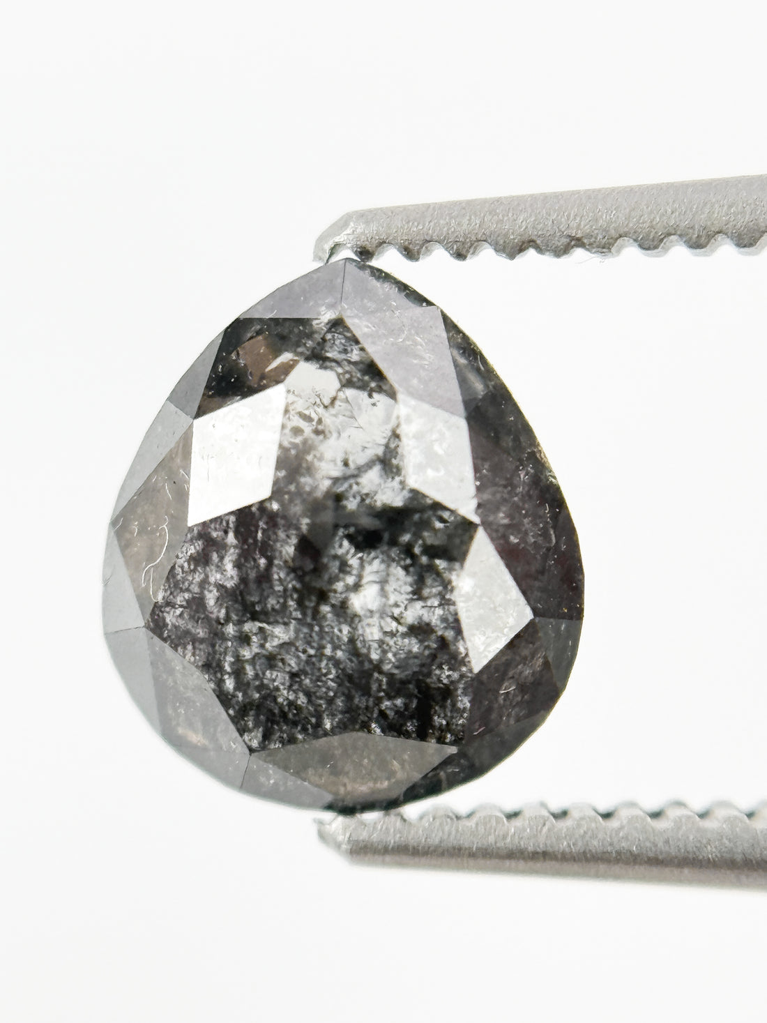 1.21 Ct Pear Rose Cut Grey Natural Fancy Diamond
