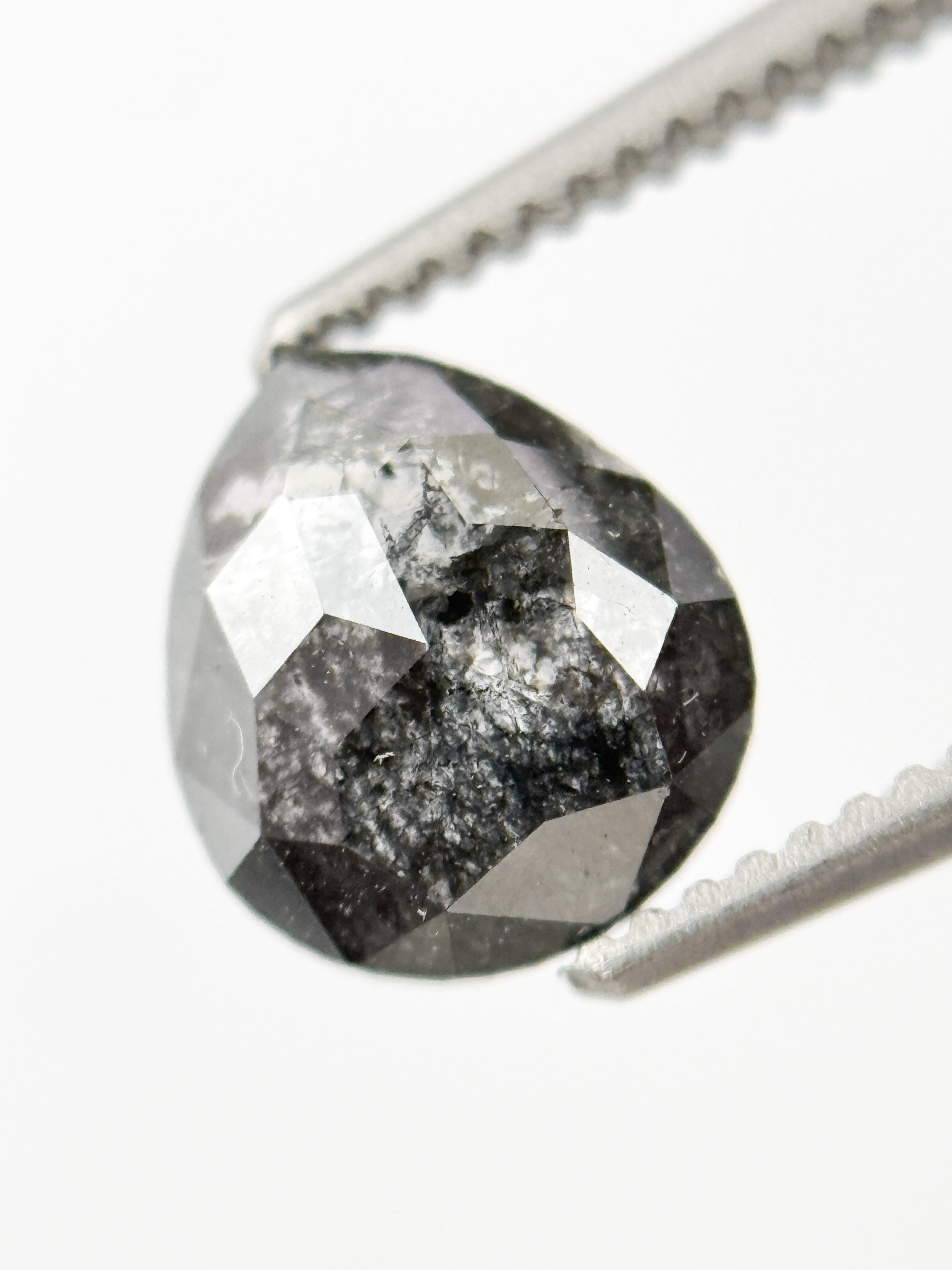 1.21 Ct Pear Rose Cut Grey Natural Fancy Diamond