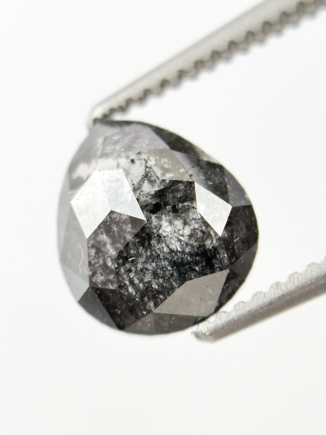1.21 Ct Pear Rose Cut Grey Natural Fancy Diamond