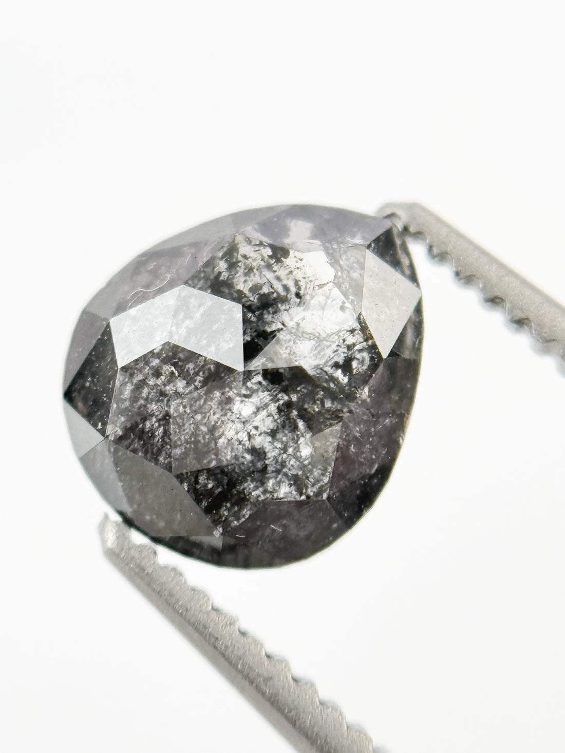 1.21 Ct Pear Rose Cut Grey Natural Fancy Diamond