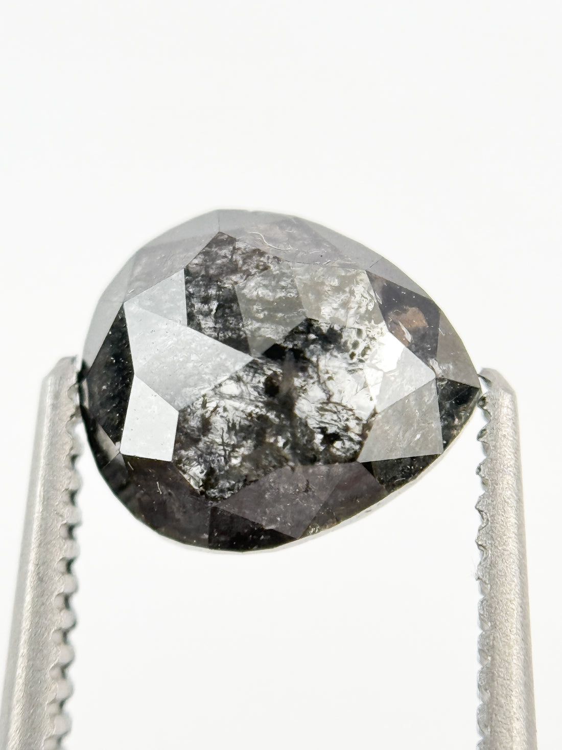 1.21 Ct Pear Rose Cut Grey Natural Fancy Diamond