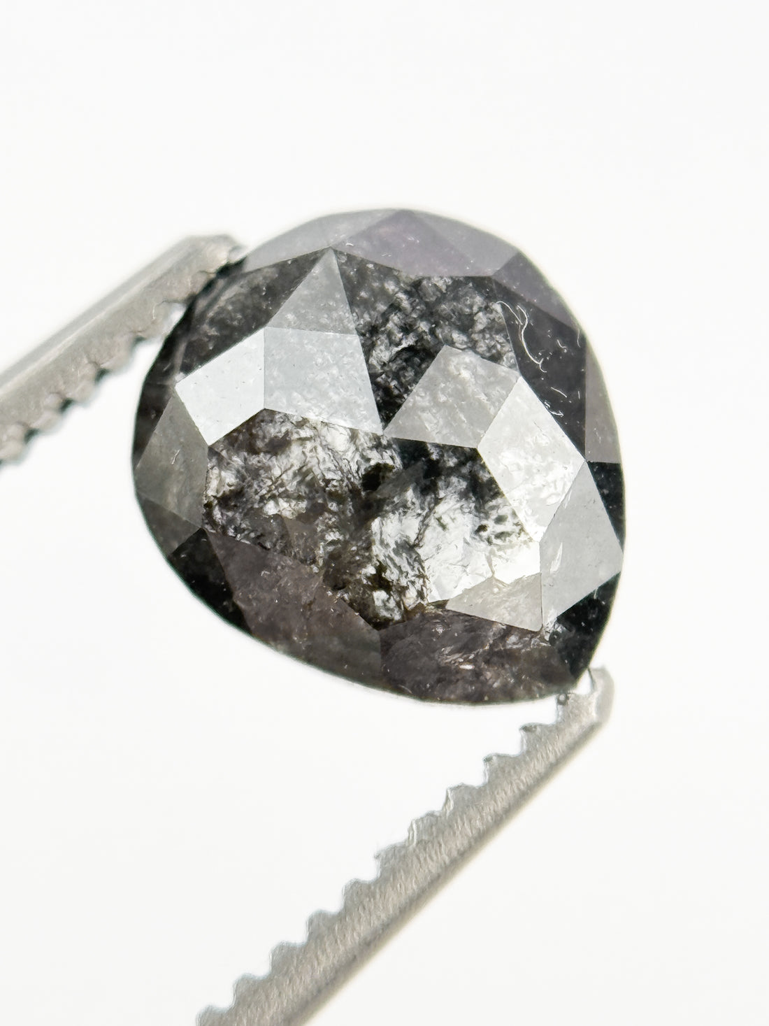 1.21 Ct Pear Rose Cut Grey Natural Fancy Diamond