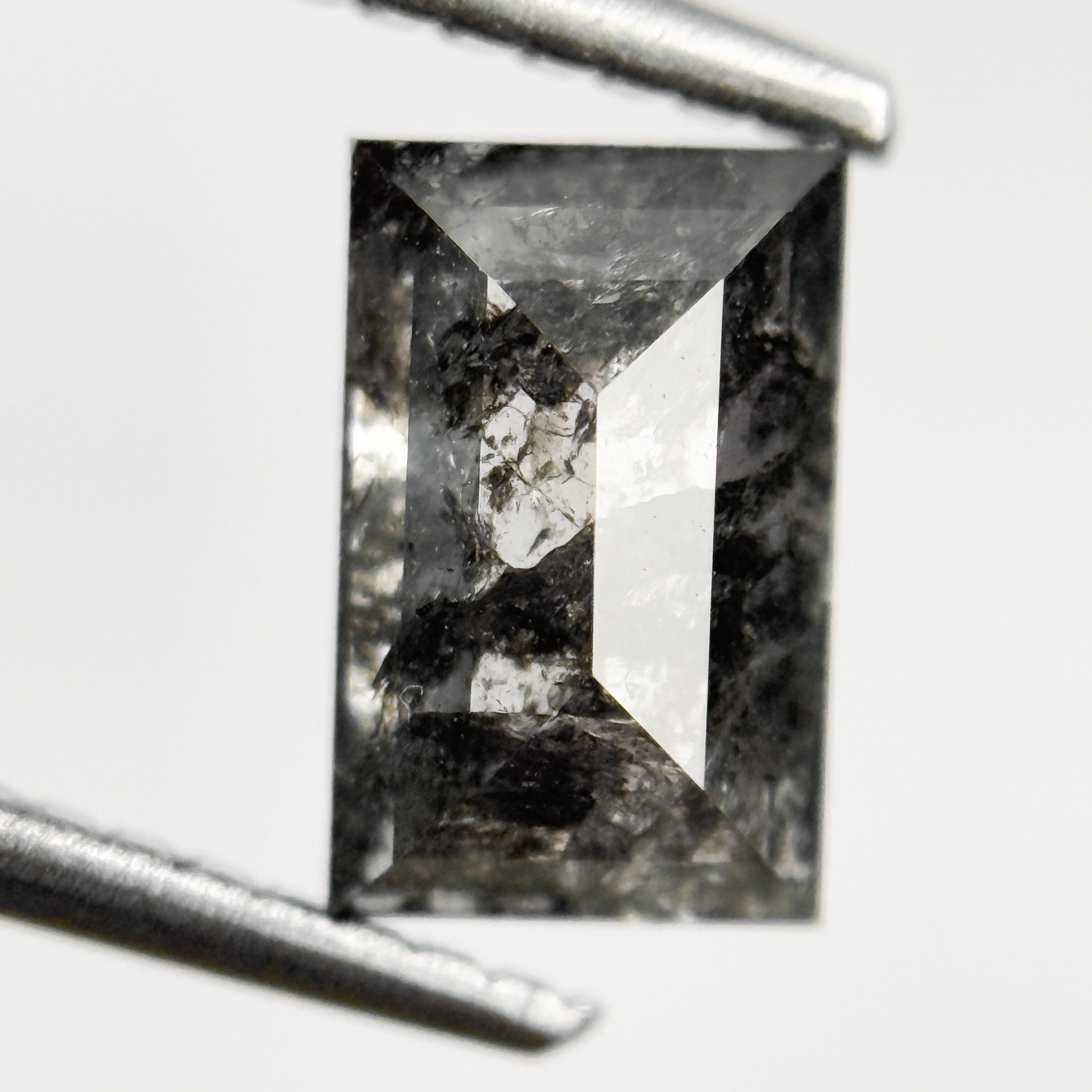 1.23 Ct Baguette Rose Cut Grey Natural Salt and Pepper Diamond