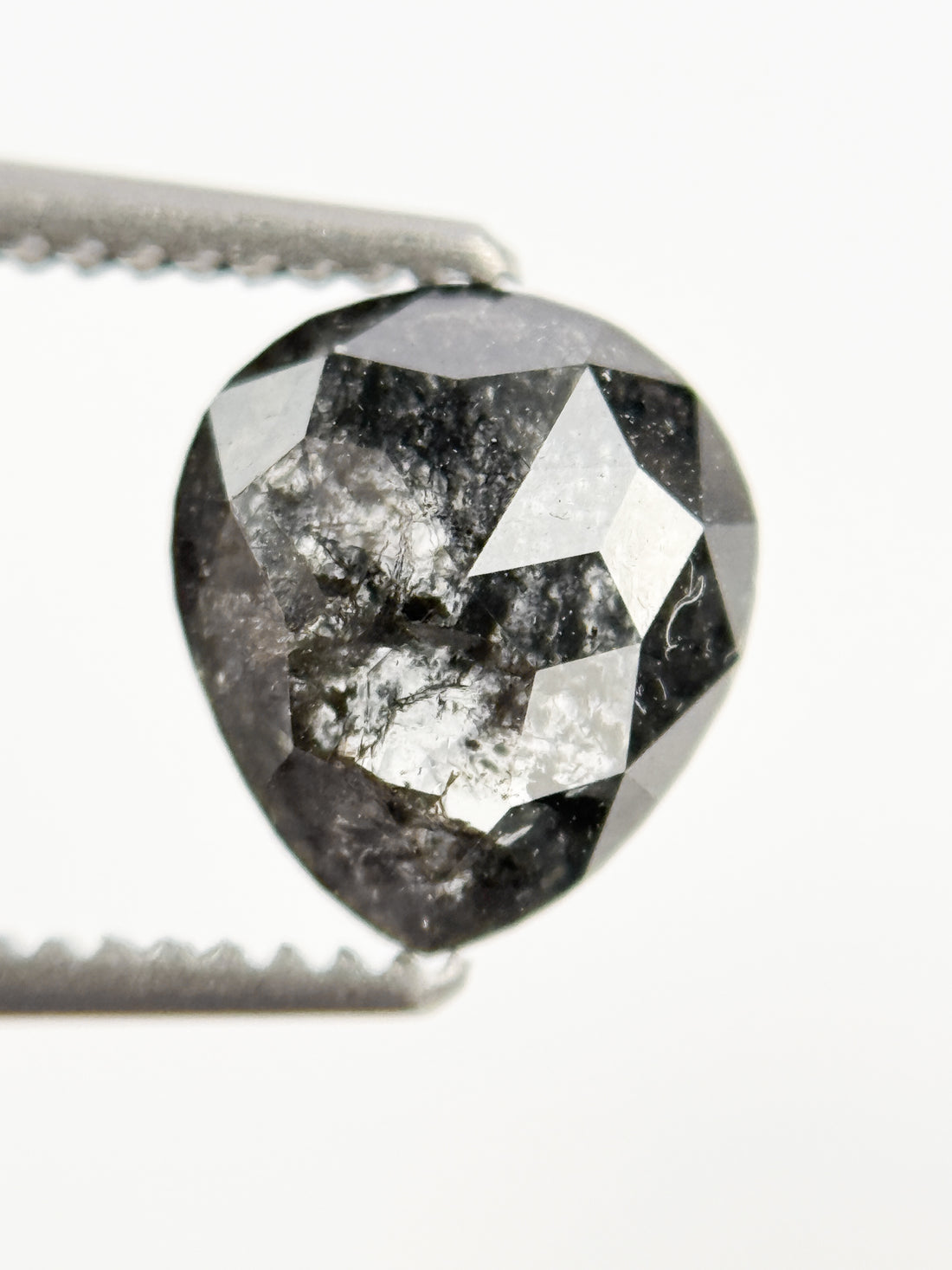 1.21 Ct Pear Rose Cut Grey Natural Fancy Diamond