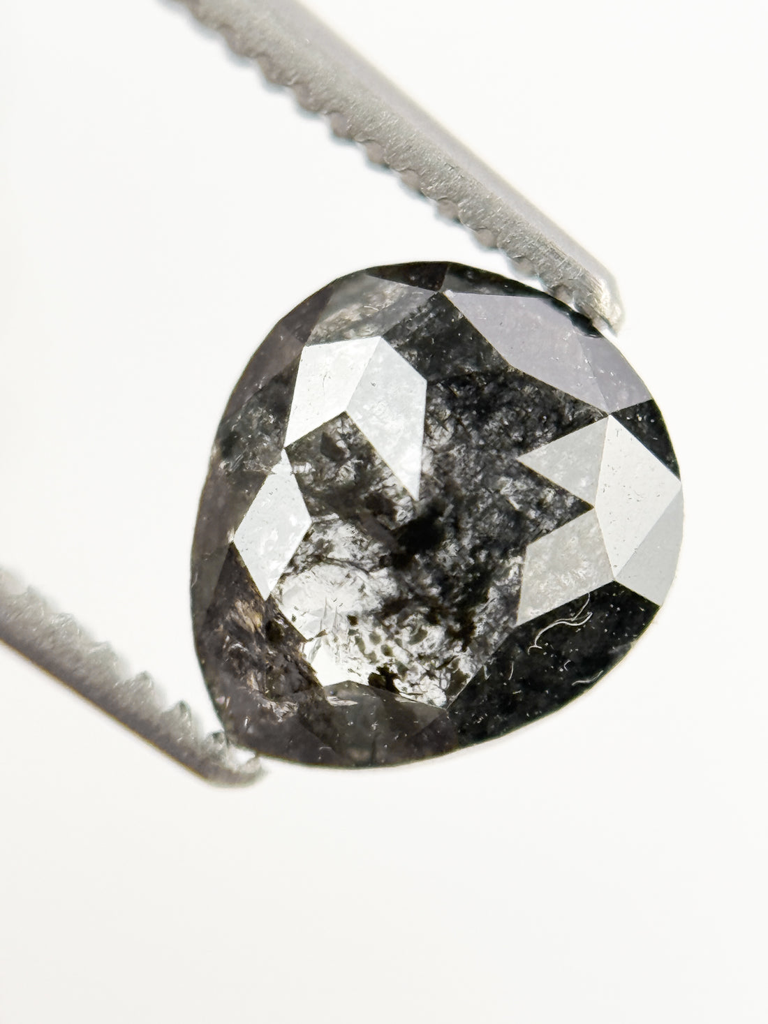 1.21 Ct Pear Rose Cut Grey Natural Fancy Diamond