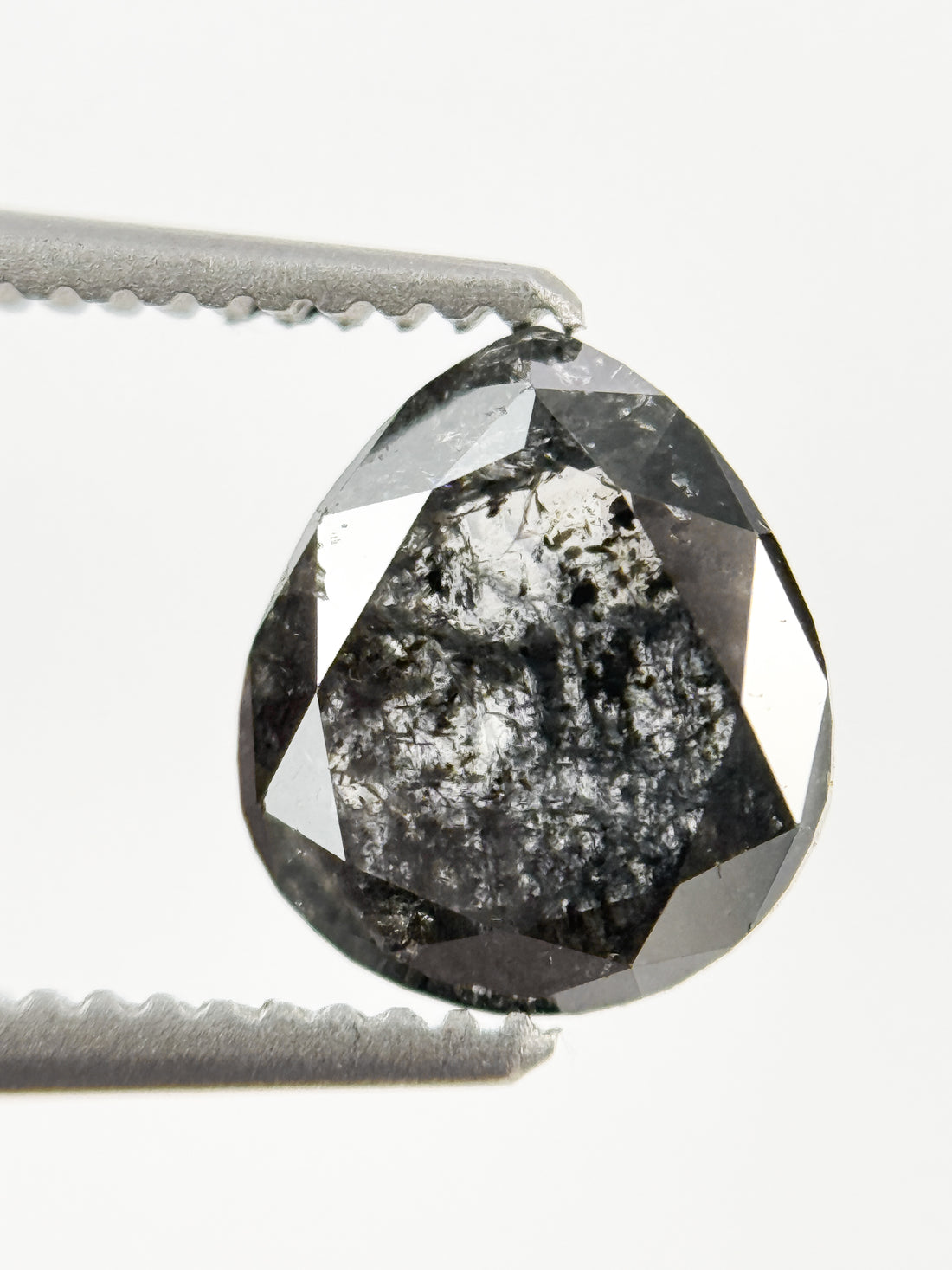 1.21 Ct Pear Rose Cut Grey Natural Fancy Diamond