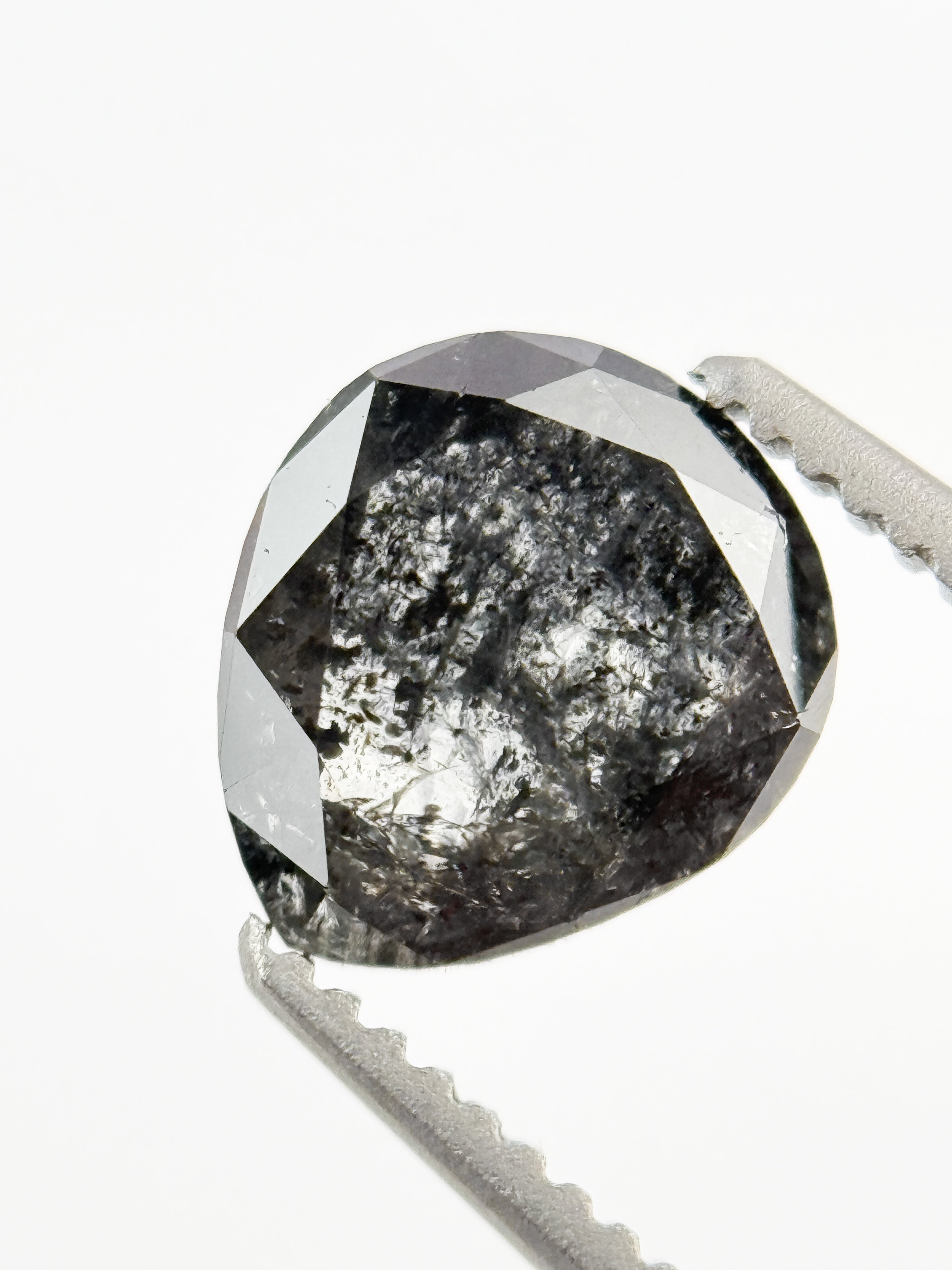 1.21 Ct Pear Rose Cut Grey Natural Fancy Diamond