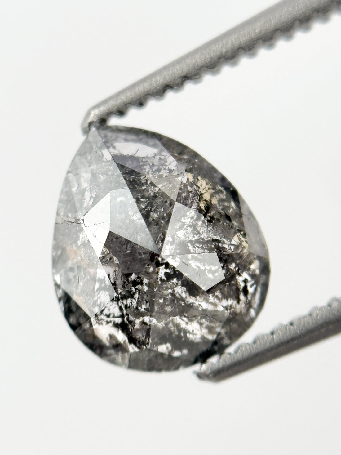 1.25 Ct Pear Rose Cut Grey Natural Fancy Diamond